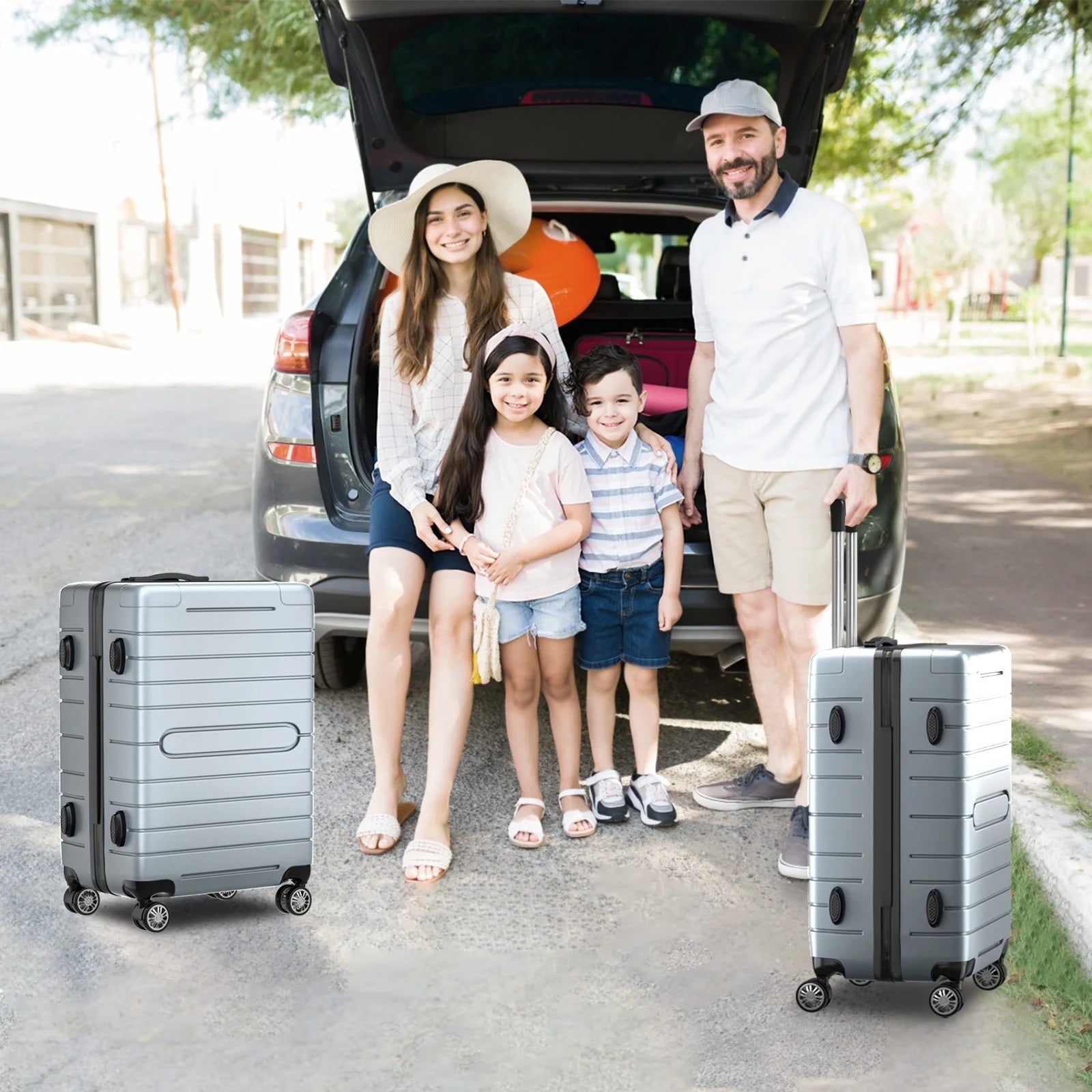 Furnibear 3-Piece Expandable Hardside Luggage Set, 20/24/28in with TSA Locks Silent 8-Wheel Spinners