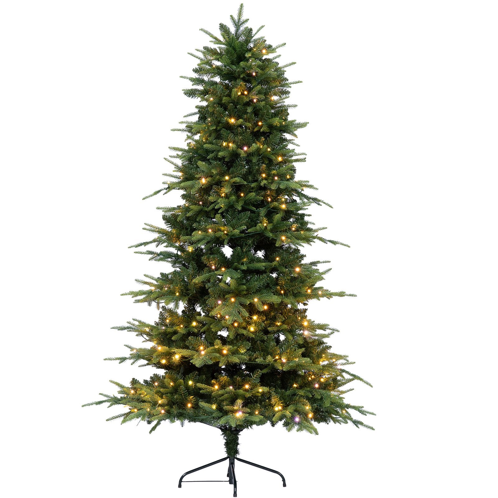 Furnibear 7.5ft Pre-Lit Artificial Christmas Tree, Full Pencil Shape with 1,350 Tips 300 LED Lights, Ideal for Holiday Decor