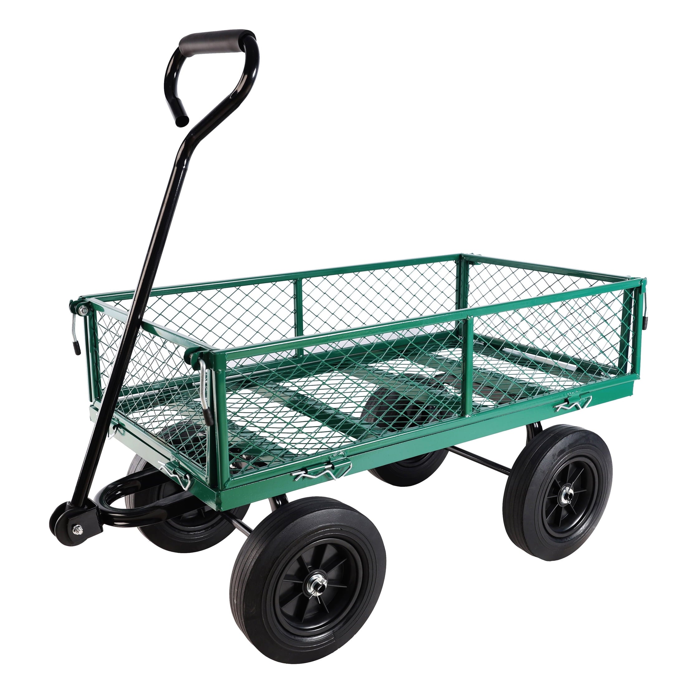 Furnibear Garden cart, Heavy Duty Steel Wagon Cart trucks With 180¡ã Swivel Handle, 6 Cu.ft Capacity, 700 lbs