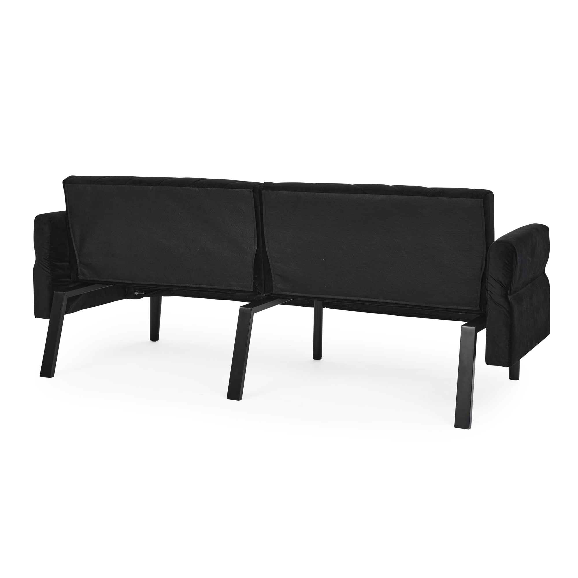 Furnibear 87in Futon Sofa Bed, Velvet Fabric Comfy Futon Couch Bed, Convertible Sleeper Sofa with Adjustable Backrestand Armrests, Modern Loveseat Sleeper for Living Room, Bedroom
