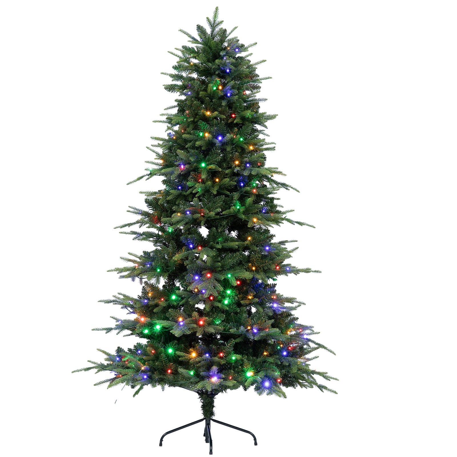 Furnibear 7.5ft Pre-Lit Artificial Christmas Tree, Full Pencil Shape with 1,350 Tips 300 LED Lights, Ideal for Holiday Decor