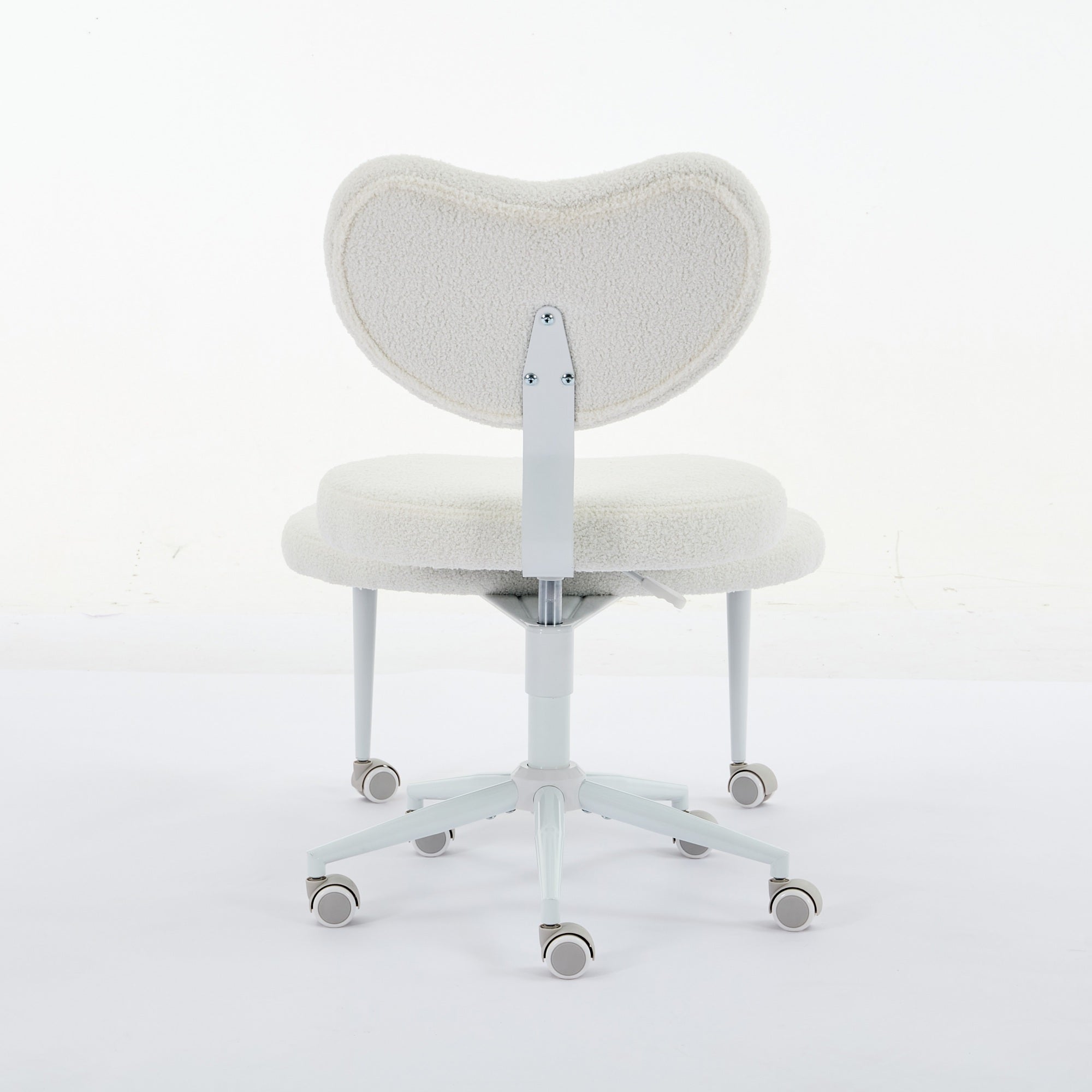 Furnibear Meditation Office Chair, Adjustable Height, Lumbar Support,White
