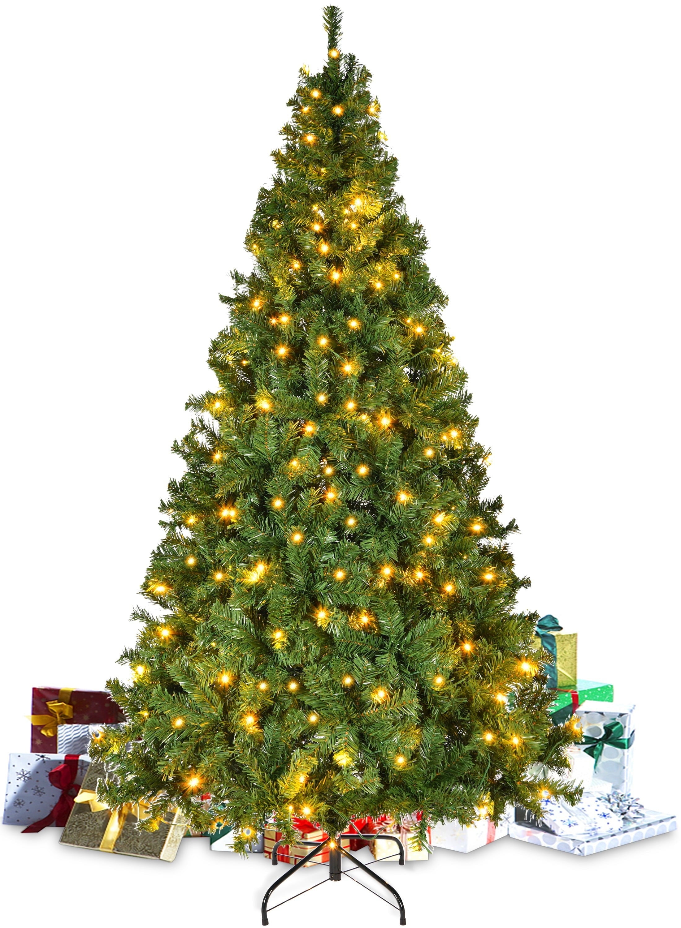 Furnibear 7.5ft Pre-Lit Artificial Christmas Tree, 1405 Tips with 400 Warm White Lights & Auto Shape