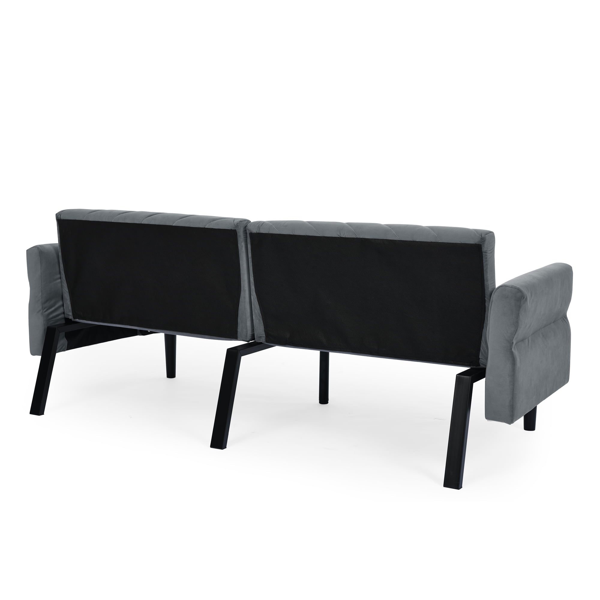 Furnibear 87in Futon Sofa Bed, Velvet Fabric Comfy Futon Couch Bed, Convertible Sleeper Sofa with Adjustable Backrestand Armrests, Modern Loveseat Sleeper for Living Room, Bedroom