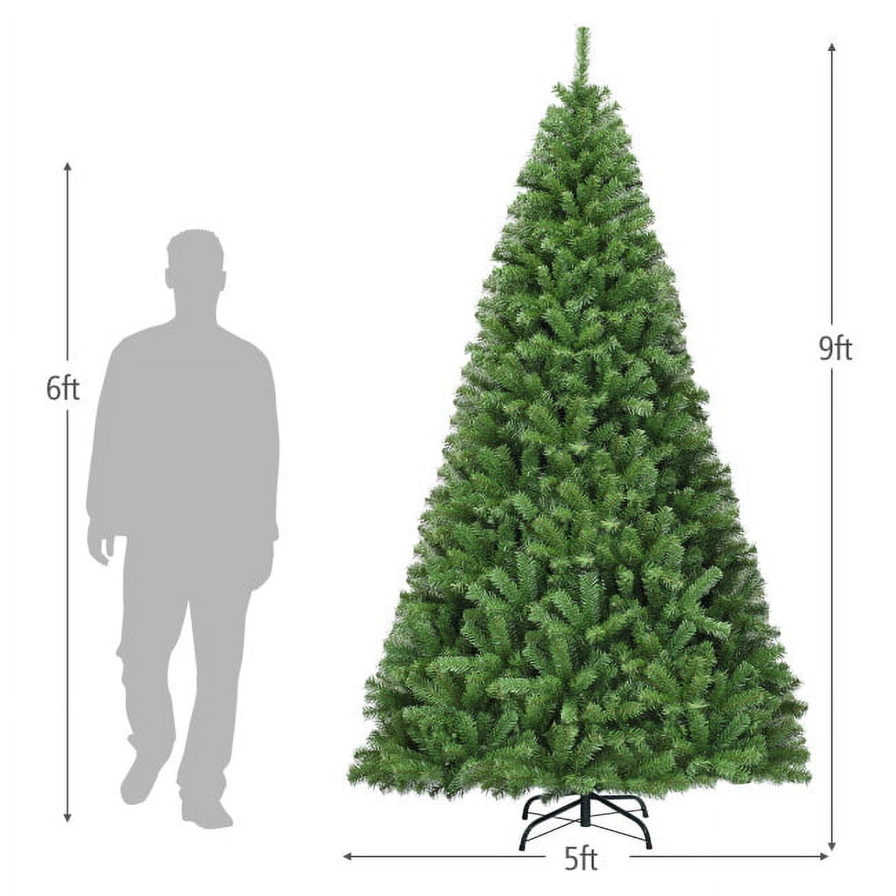 Furnibear 7.5ft Flocked Artificial Christmas Tree, Pre-Lit Christmas Trees with 300 LED Lights, White Multicolor, Easy Setup, Ideal for Holiday Decor
