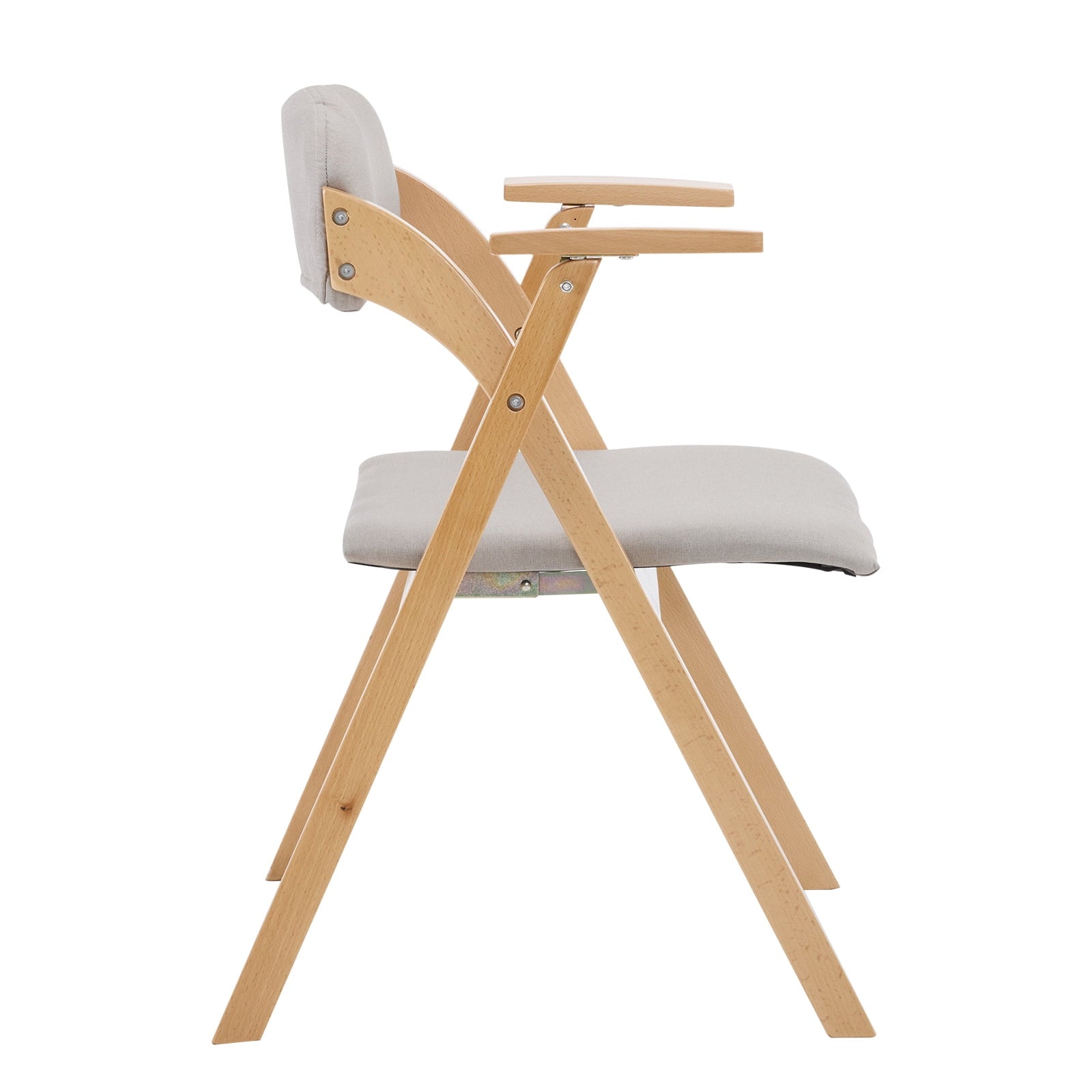 Furnibear Wood 2 Pack Folding Chairs, Comfortable Velvet Padded Protable Chairs