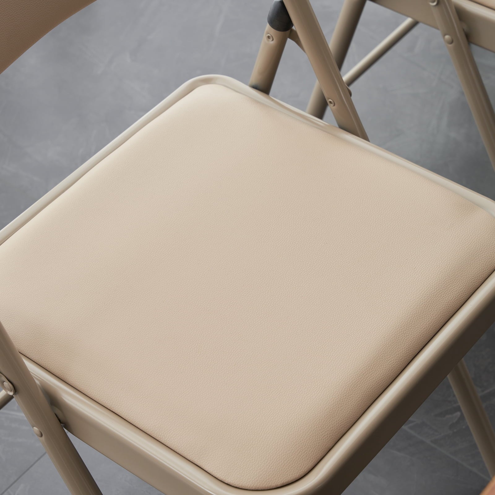 Furnibear 6 Pack Folding Chairs, Leather Padded Cushion Chairs with Comfortable Cushion and Stainless Steel Frame for Home and Office, for Indoor and Outdoor Events