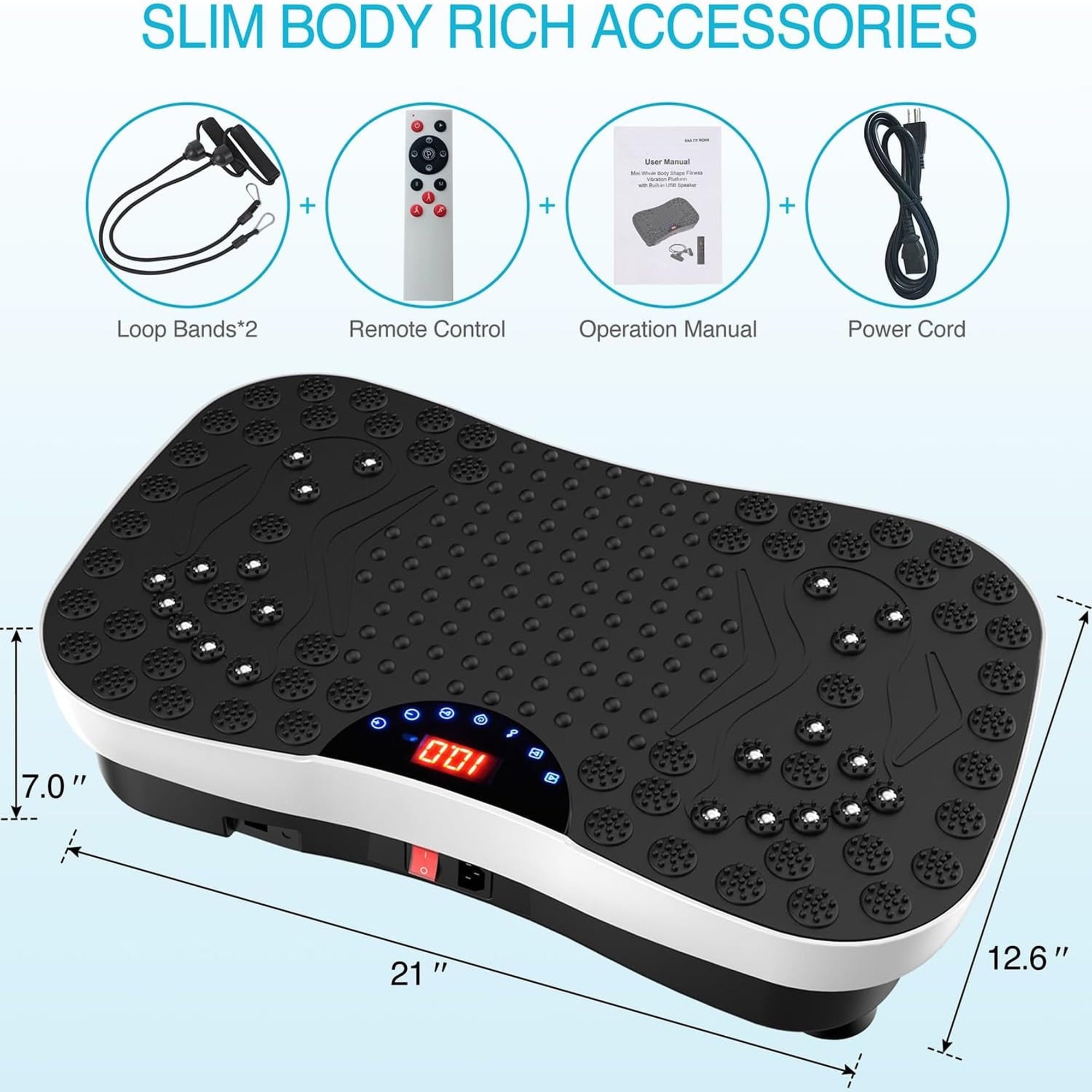 Furnibear Vibration Plate Exercise Machine Whole Body Workout Machine for Weight Loss Shaping Toning Wellness Home Gyms Workout for Women Men