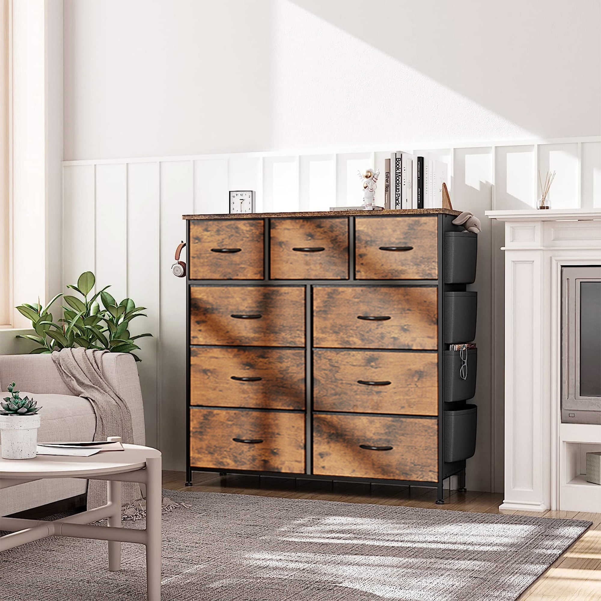 Furnibear 9-Drawer Fabric Dresser Storage Cabinet with Steel Frame, Closet Organizer