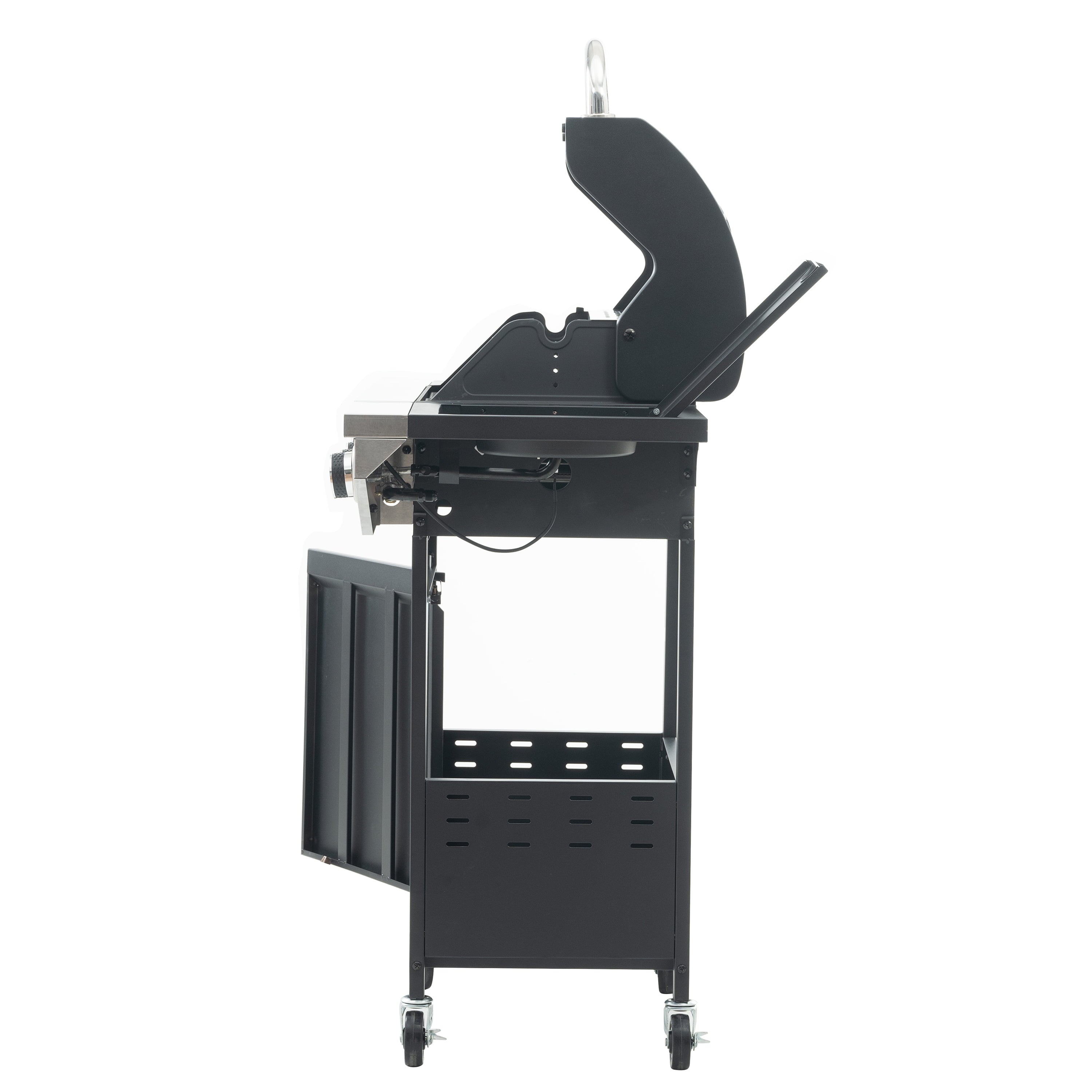 Furnibear Propane Grill, 3 Burner Barbecue Grill Stainless Steel Gas Grill with Side Burner, 37,000 BTU Outdoor Cooking