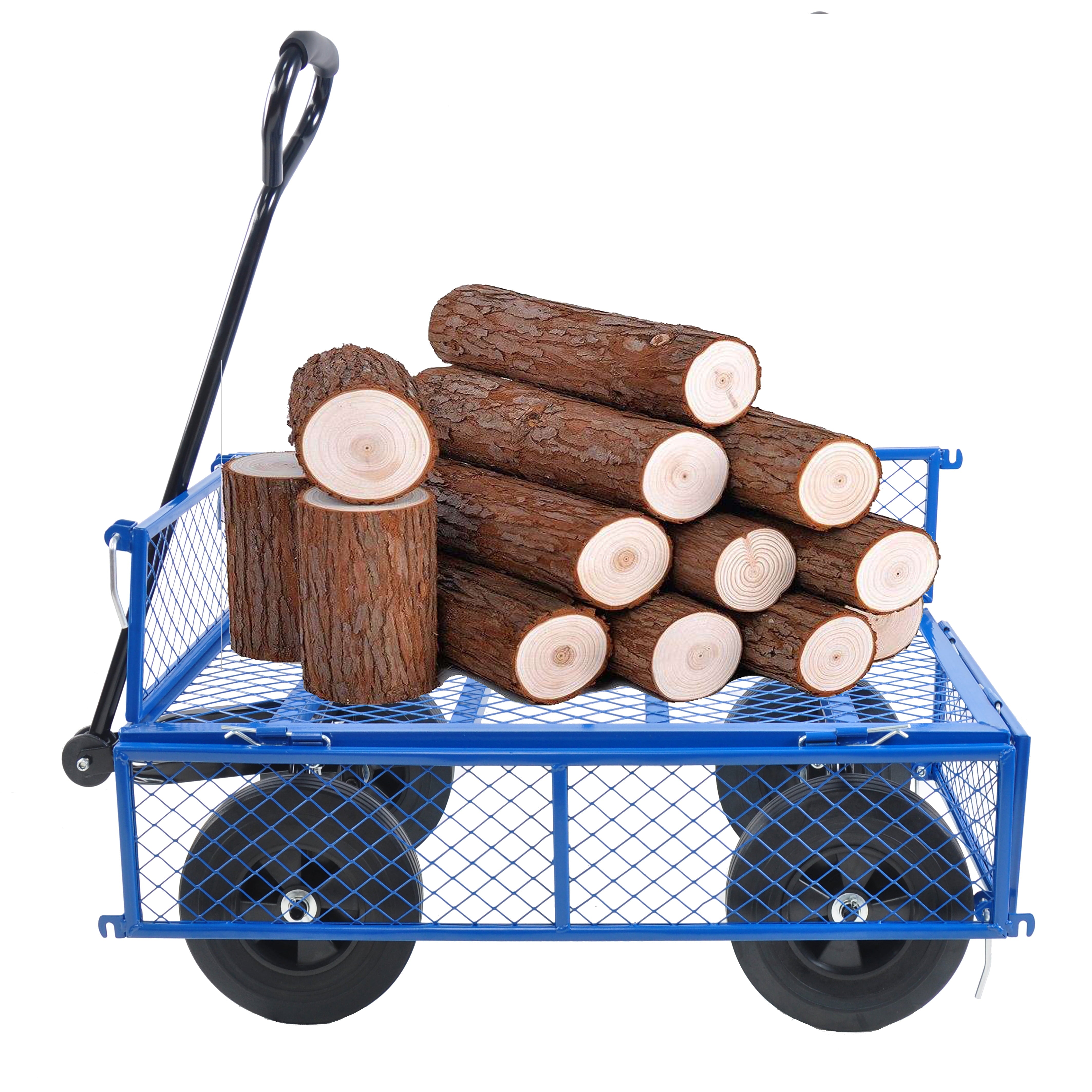 Furnibear Garden cart, Heavy Duty Steel Wagon Cart trucks With 180¡ã Swivel Handle, 6 Cu.ft Capacity, 700 lbs