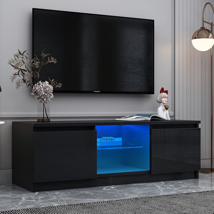 Furnibear LED TV Stand for TVs up to 55in Black