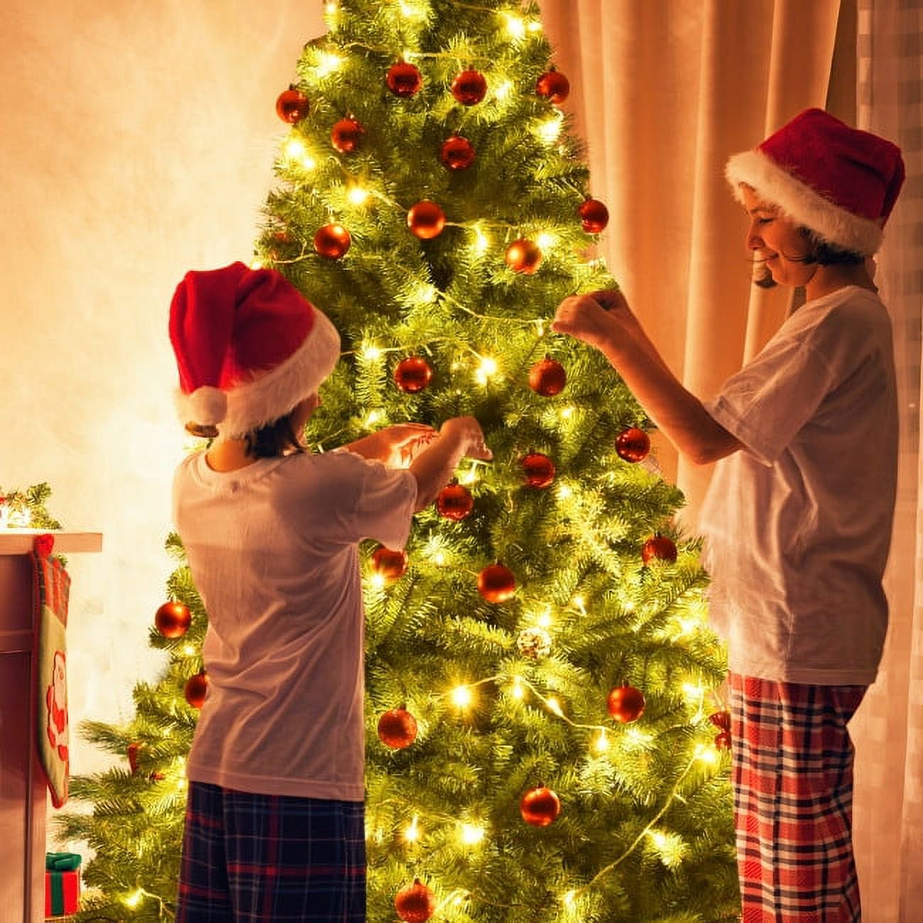 Furnibear 7.5ft Pre-Lit Christmas Tree with 550 Color Changing LED Lights for Home, Office, and Party Decoration