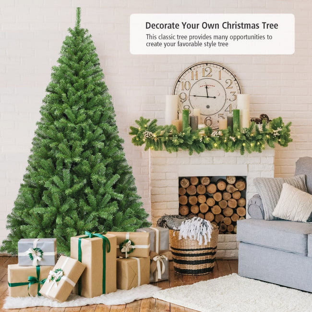 Furnibear 6ft Pre-Lit Christmas Tree with 250 Color Changing LED Lights for Home, Office, and Party Decoration