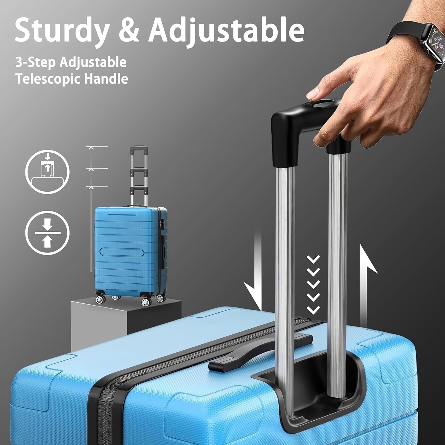 Furnibear 3-Piece Expandable Hardside Luggage Set 20in 24in 28in with TSA Locks, 360 Silent Spinner Wheels, Scratch-Resistant Shell, Side Handle Telescopic Handle ¨C Lightweight Family Travel Suitcases