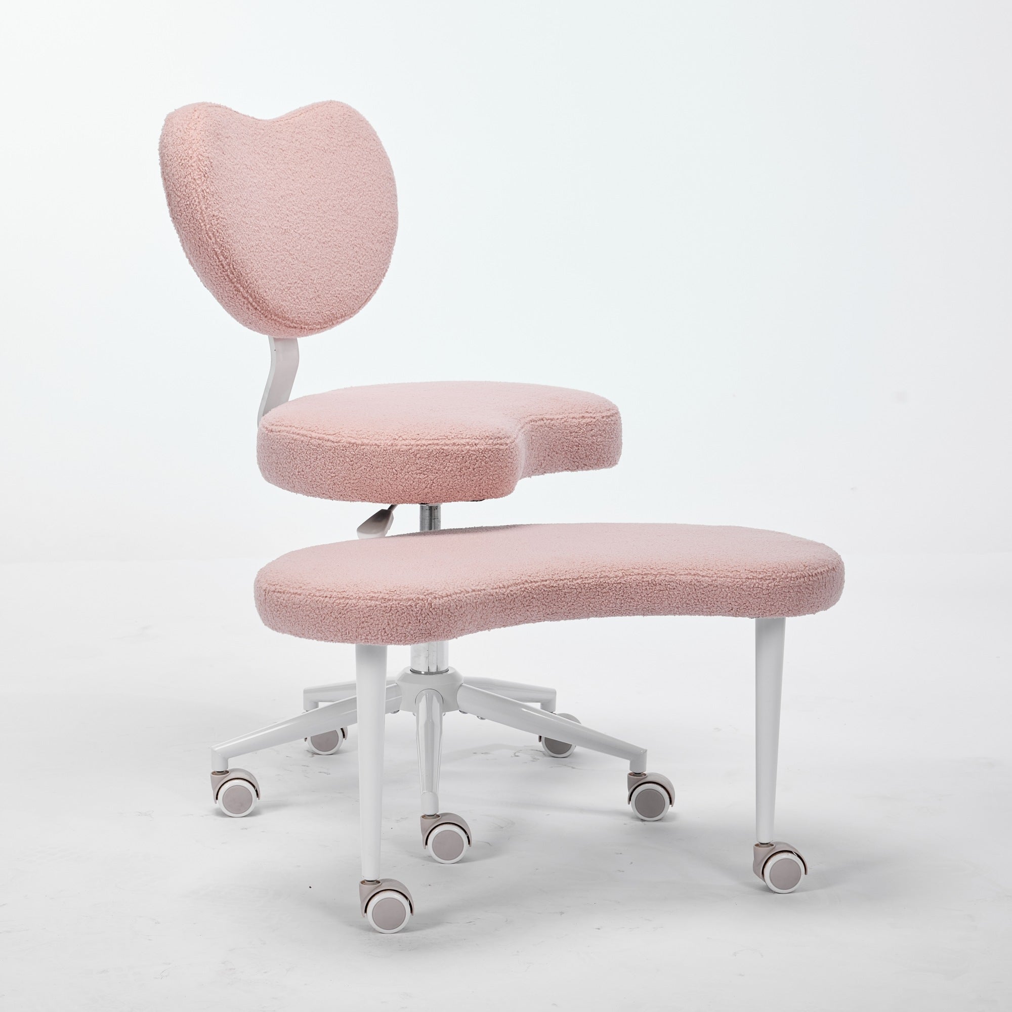 Furnibear Meditation Office Chair, Adjustable Height, Lumbar Support , Pink