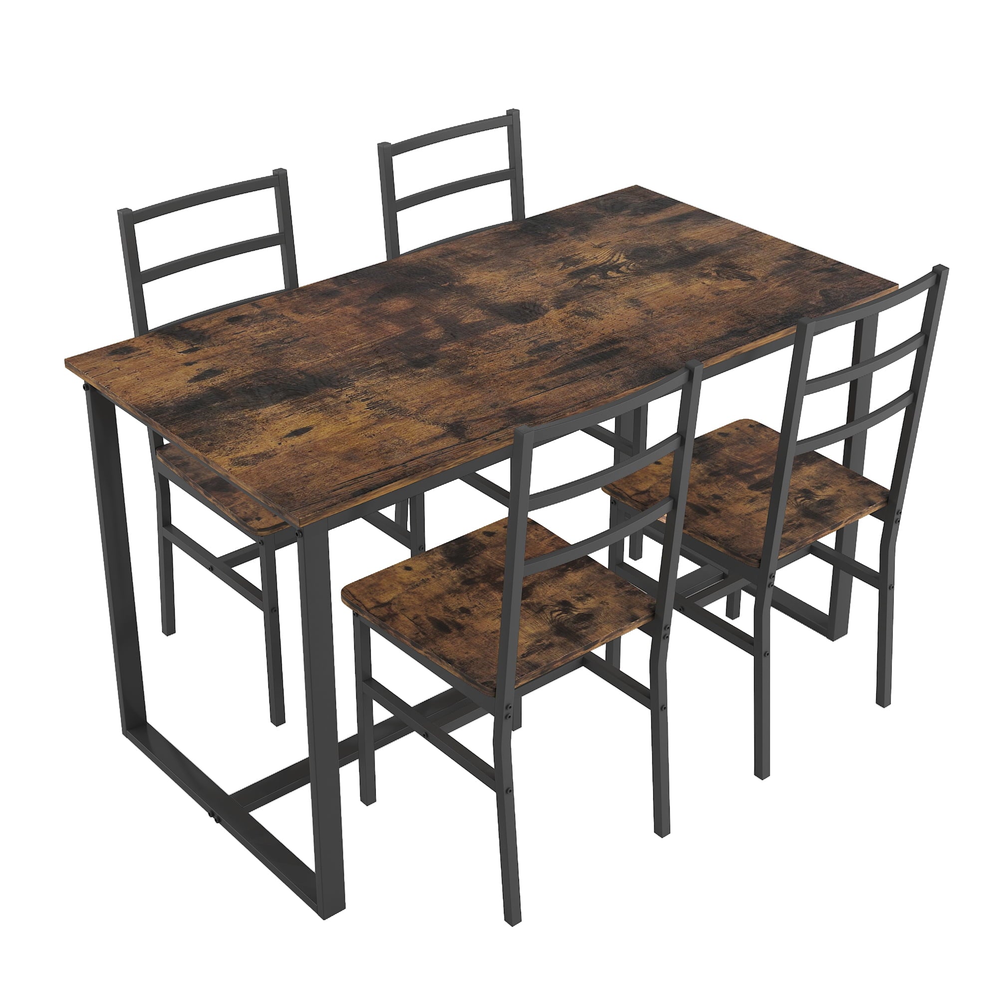 Furnibear Dining Table Set for 4, Wood Dinning Table Set for Kitchen and Dining Room, Compact Dining Set for Small Spaces