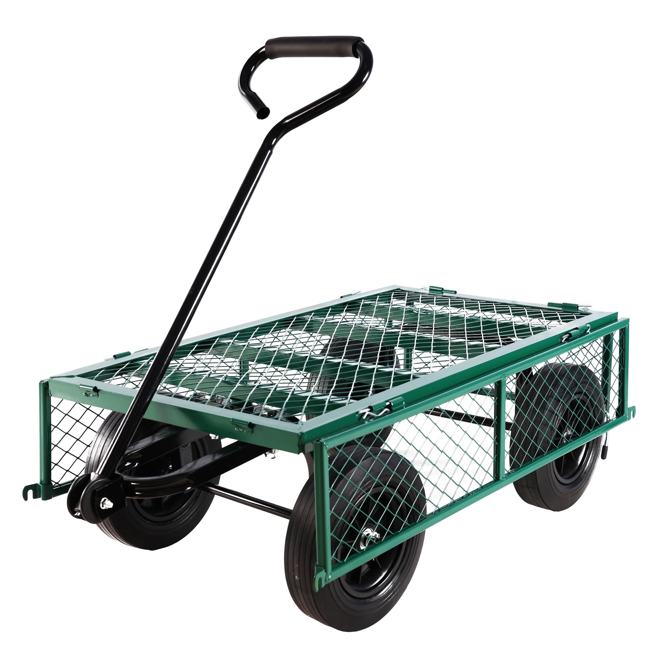 Furnibear Garden cart, Heavy Duty Steel Wagon Cart trucks With 180¡ã Swivel Handle, 6 Cu.ft Capacity, 700 lbs