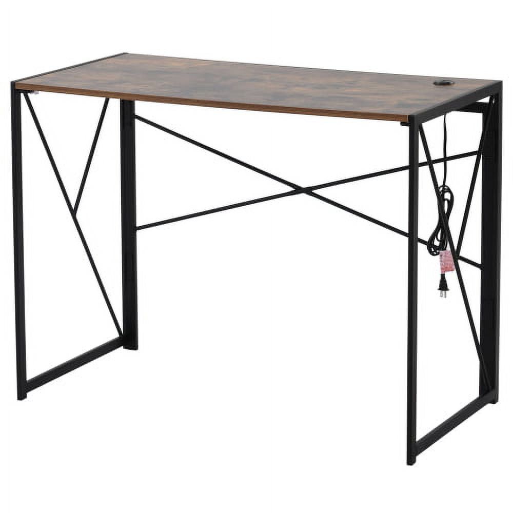 Furnibear Folding Computer Desk, MDF Folding Table for Home Office, Bronze