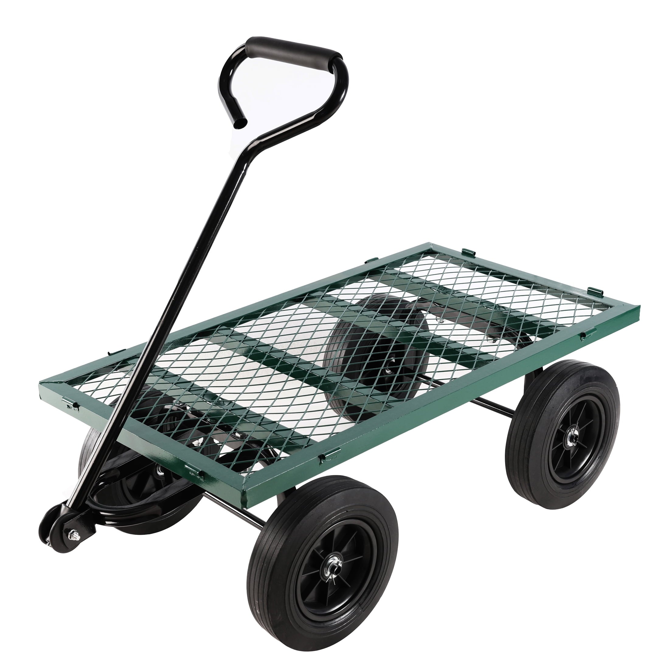 Furnibear Garden cart, Heavy Duty Steel Wagon Cart trucks With 180¡ã Swivel Handle, 6 Cu.ft Capacity, 700 lbs
