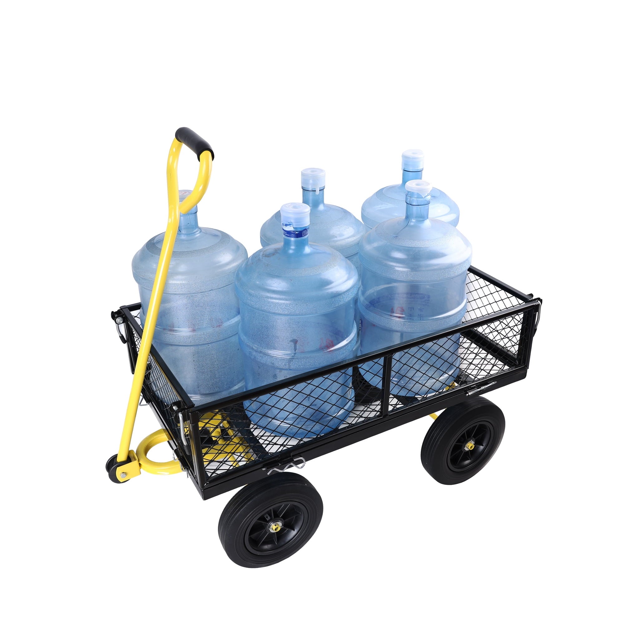 Furnibear Garden cart, Heavy Duty Steel Wagon Cart trucks With 180¡ã Swivel Handle, 6 Cu.ft Capacity, 700 lbs