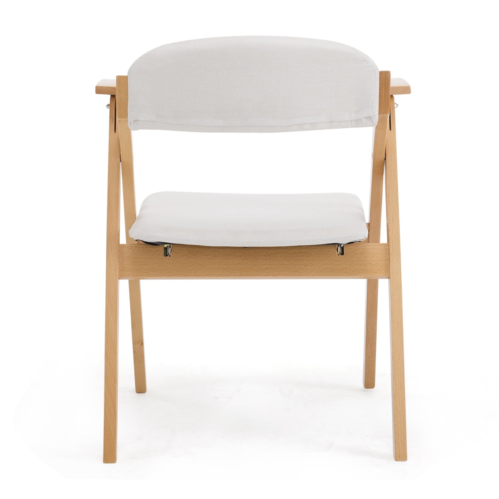 Furnibear Wood 2 Pack Folding Chairs, Comfortable Velvet Padded Protable Chairs