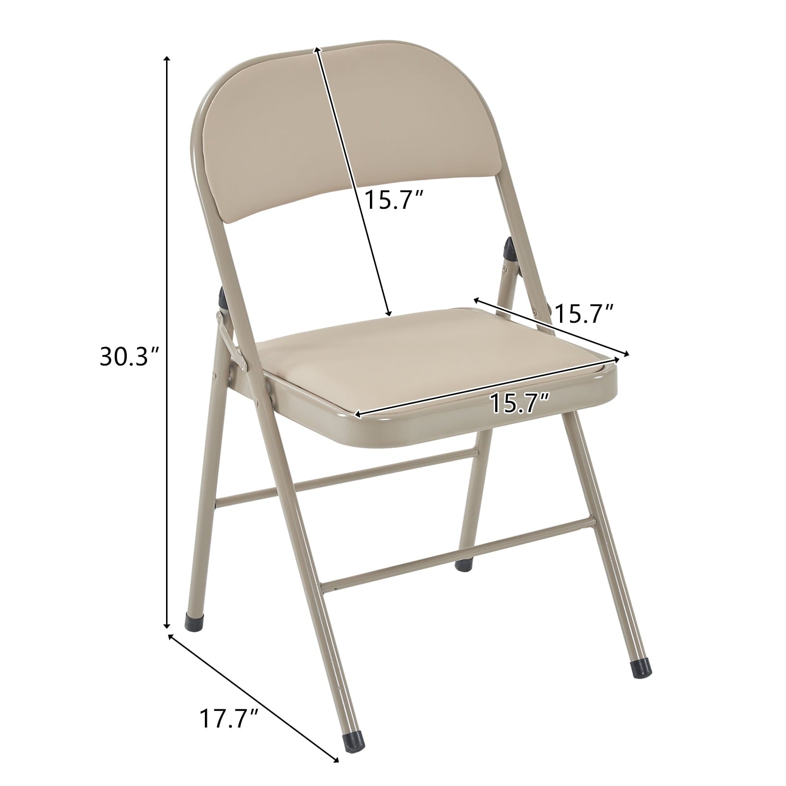 Furnibear 6 Pack Folding Chairs, Leather Padded Cushion Chairs with Comfortable Cushion and Stainless Steel Frame for Home and Office, for Indoor and Outdoor Events