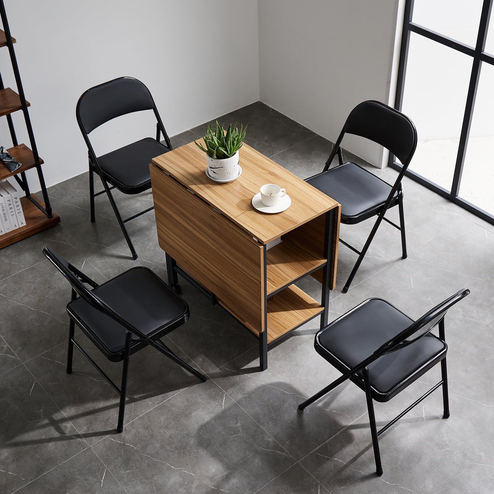 Furnibear 6 Pack Folding Chairs, Leather Padded Cushion Chairs with Comfortable Cushion and Stainless Steel Frame for Home and Office, for Indoor and Outdoor Events