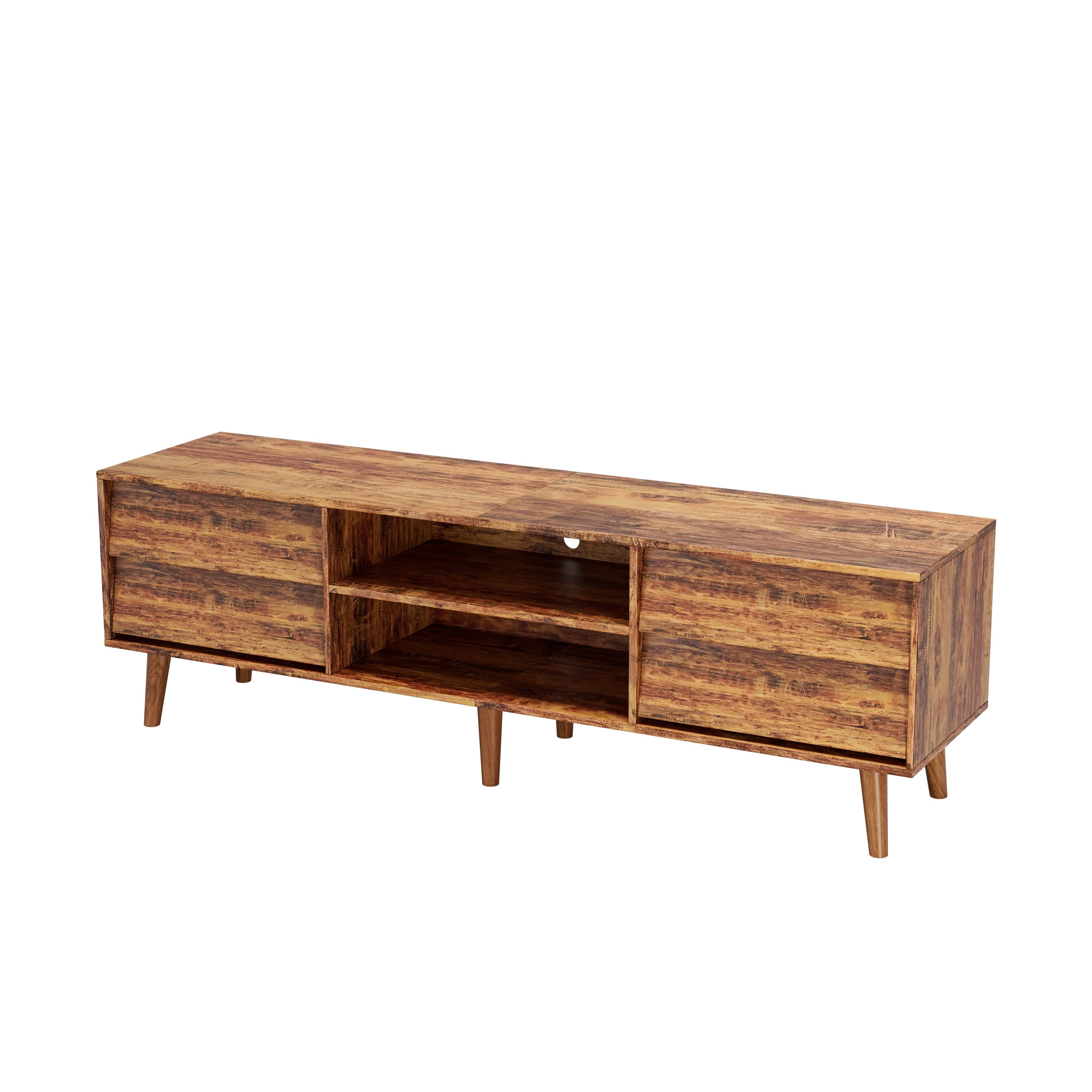 Furnibear 63in Wood TV Stand with Drawers, Entertainment Center for Living Room Bedroom