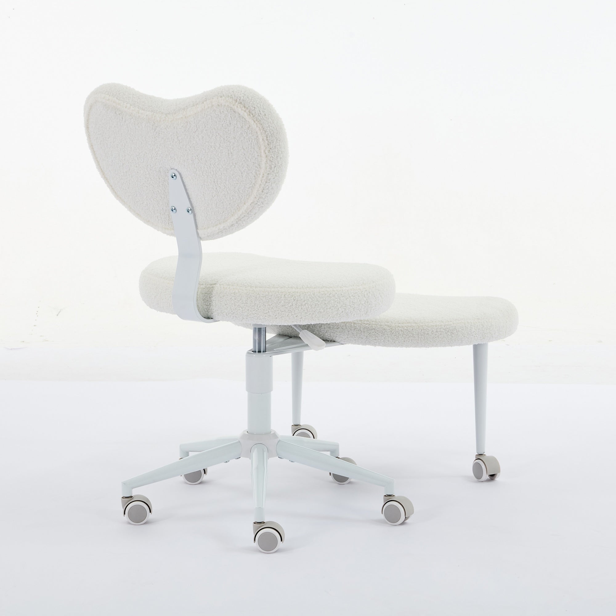 Furnibear Meditation Office Chair, Adjustable Height, Lumbar Support,White