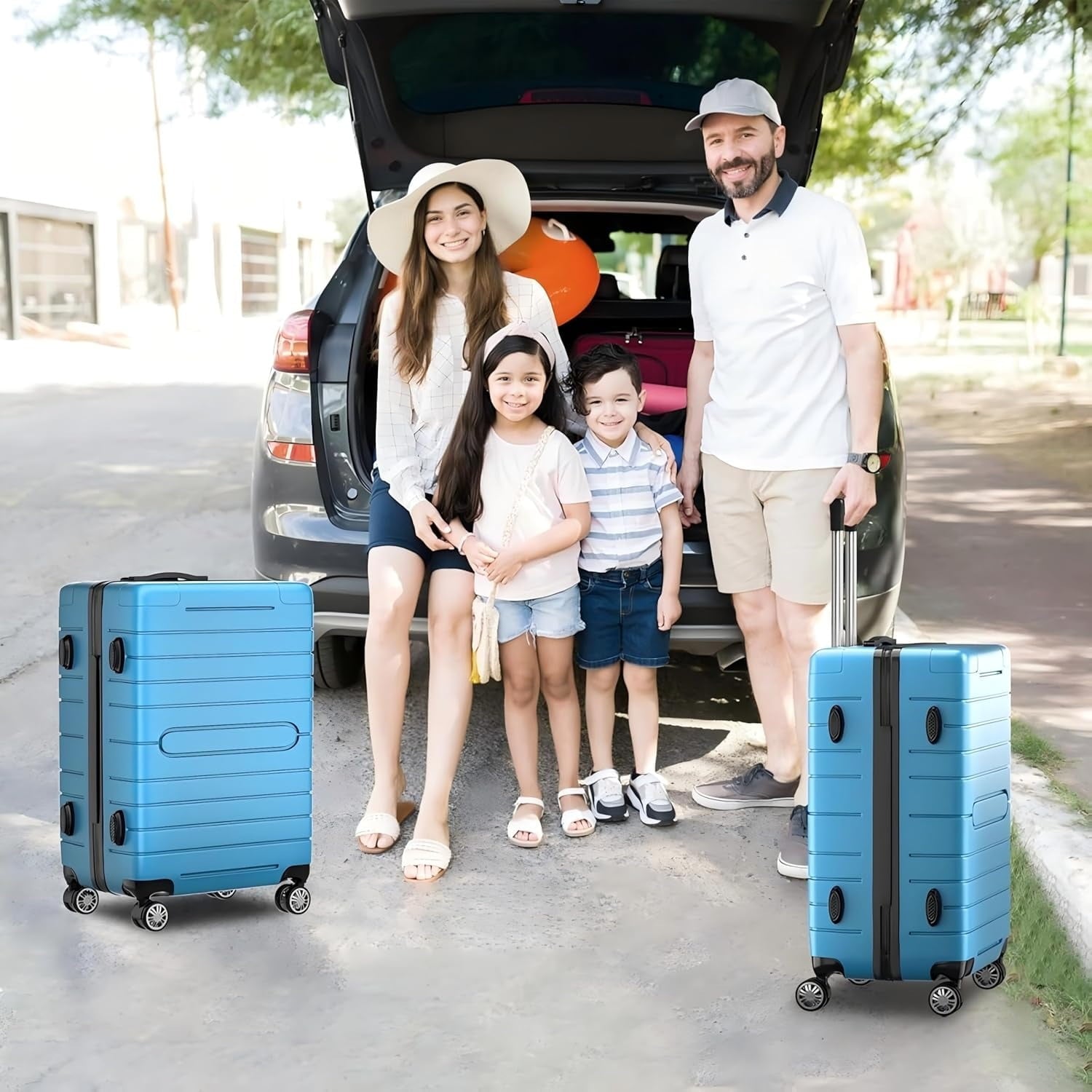 Furnibear 3-Piece Expandable Hardside Luggage Set 20in 24in 28in with TSA Locks, 360 Silent Spinner Wheels, Scratch-Resistant Shell, Side Handle Telescopic Handle ¨C Lightweight Family Travel Suitcases