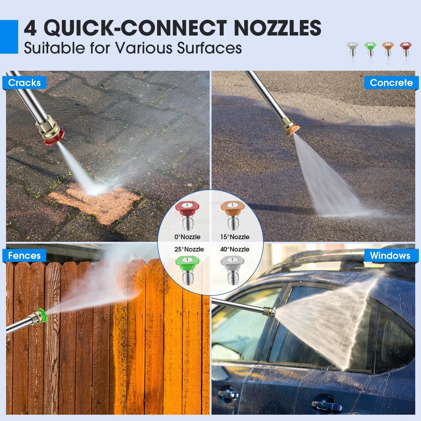 Pressure Washer, 3500PSI 2.6 GPM Max Power Washer Electric Poweredfor Cars, Fences, Patios, Decks, Patios