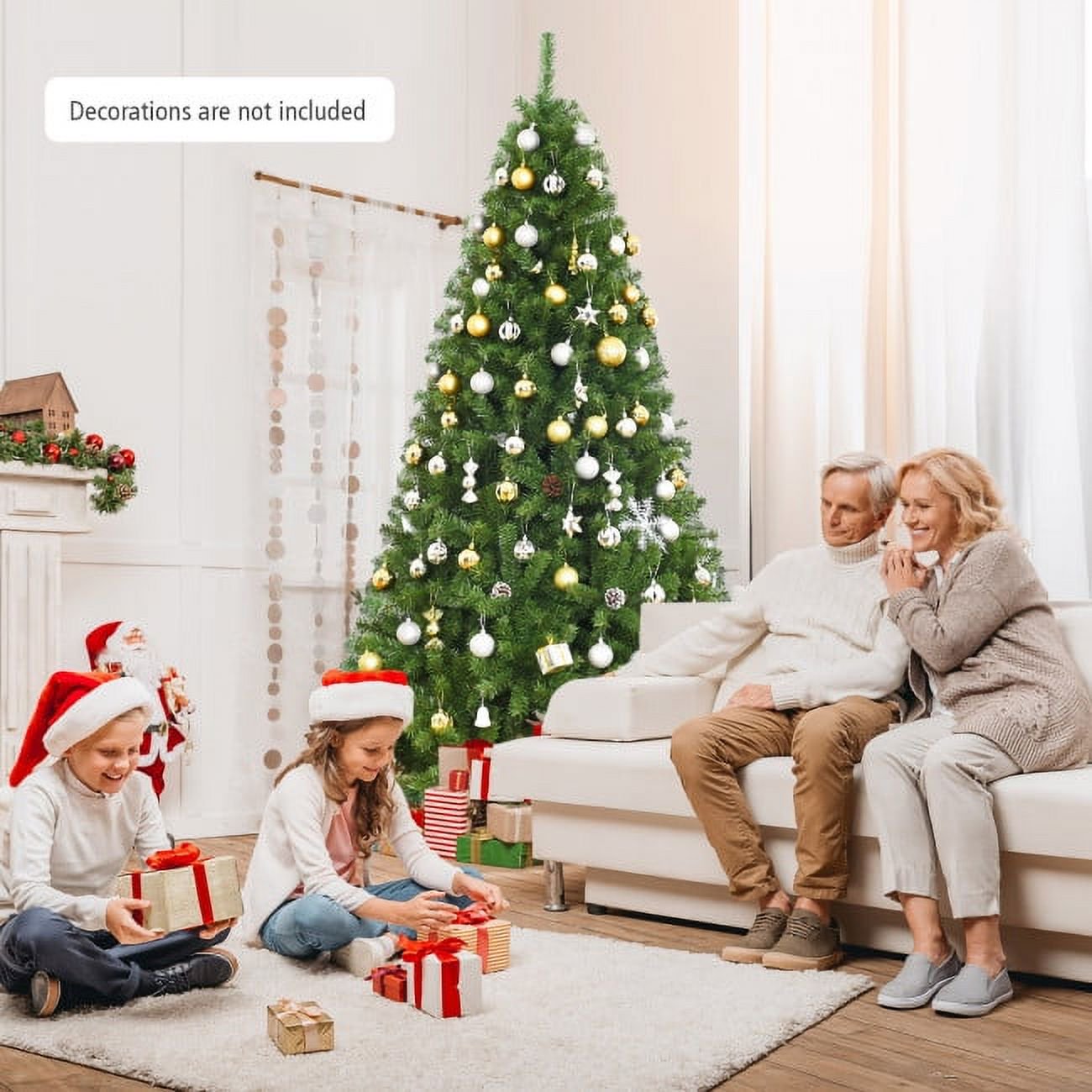 Furnibear 7.5ft Pre-Lit Christmas Tree with 550 Color Changing LED Lights for Home, Office, and Party Decoration