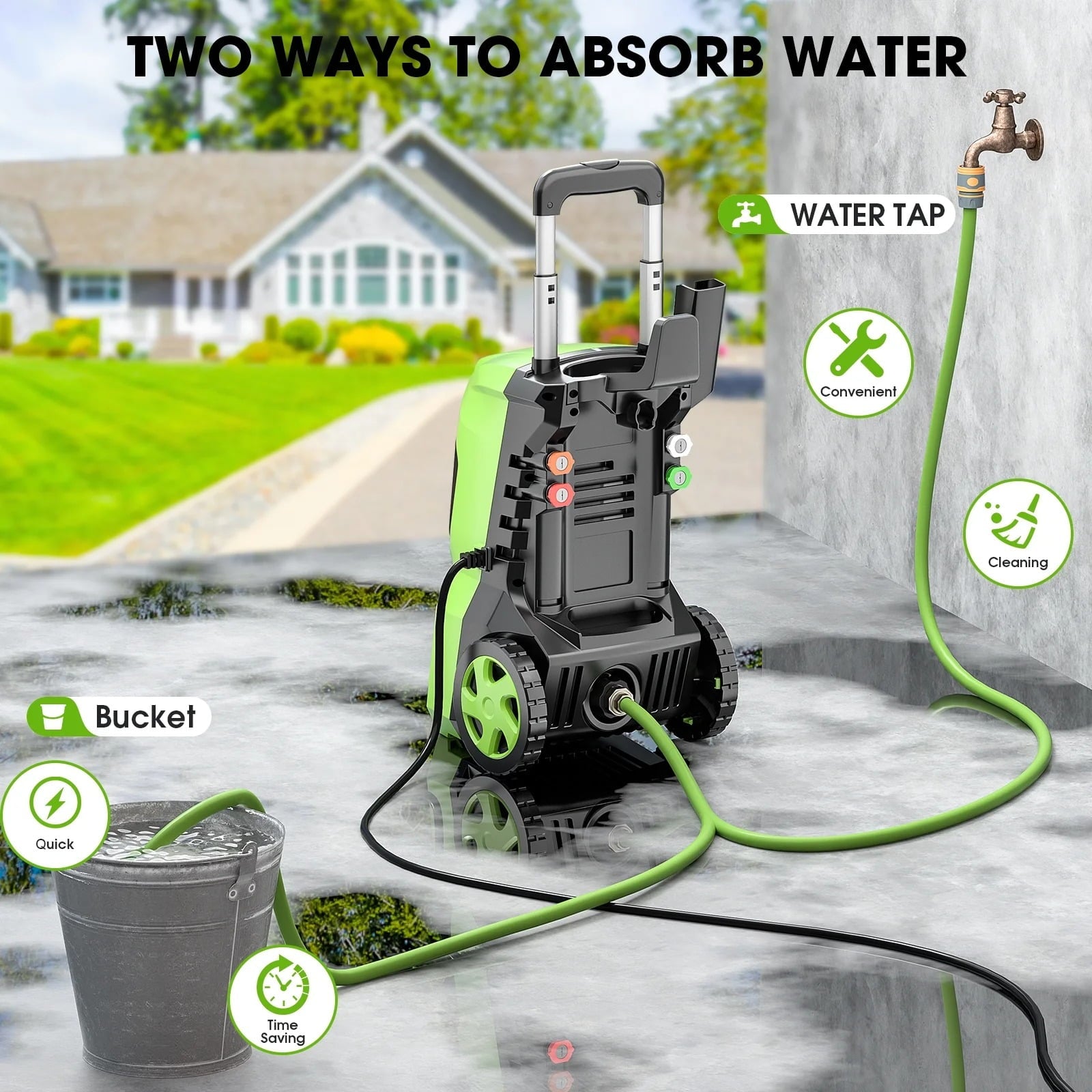 Furnibear 4800 PSI Electric Pressure Washer - 2.8 GPM with Foam Cannon with 4 Nozzles, Heavy-Duty for Driveways, Cars, Patios Pool Areas (Commercial Grade)