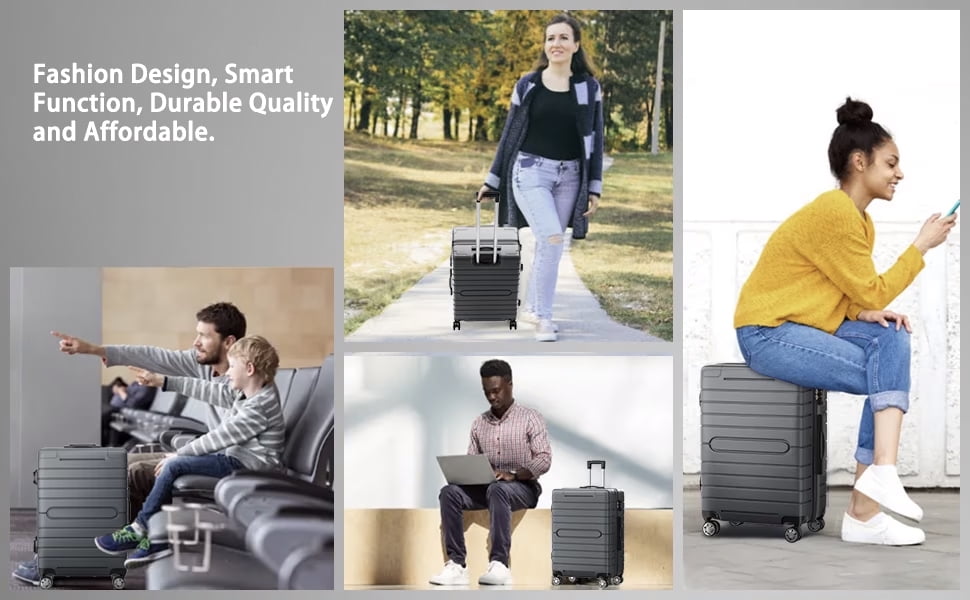 Furnibear Durable Hardside 3-Piece Luggage Set (20/24/28in) - TSA-Approved Locks, Smooth Spinner Wheels, Ideal for Short Long Trips