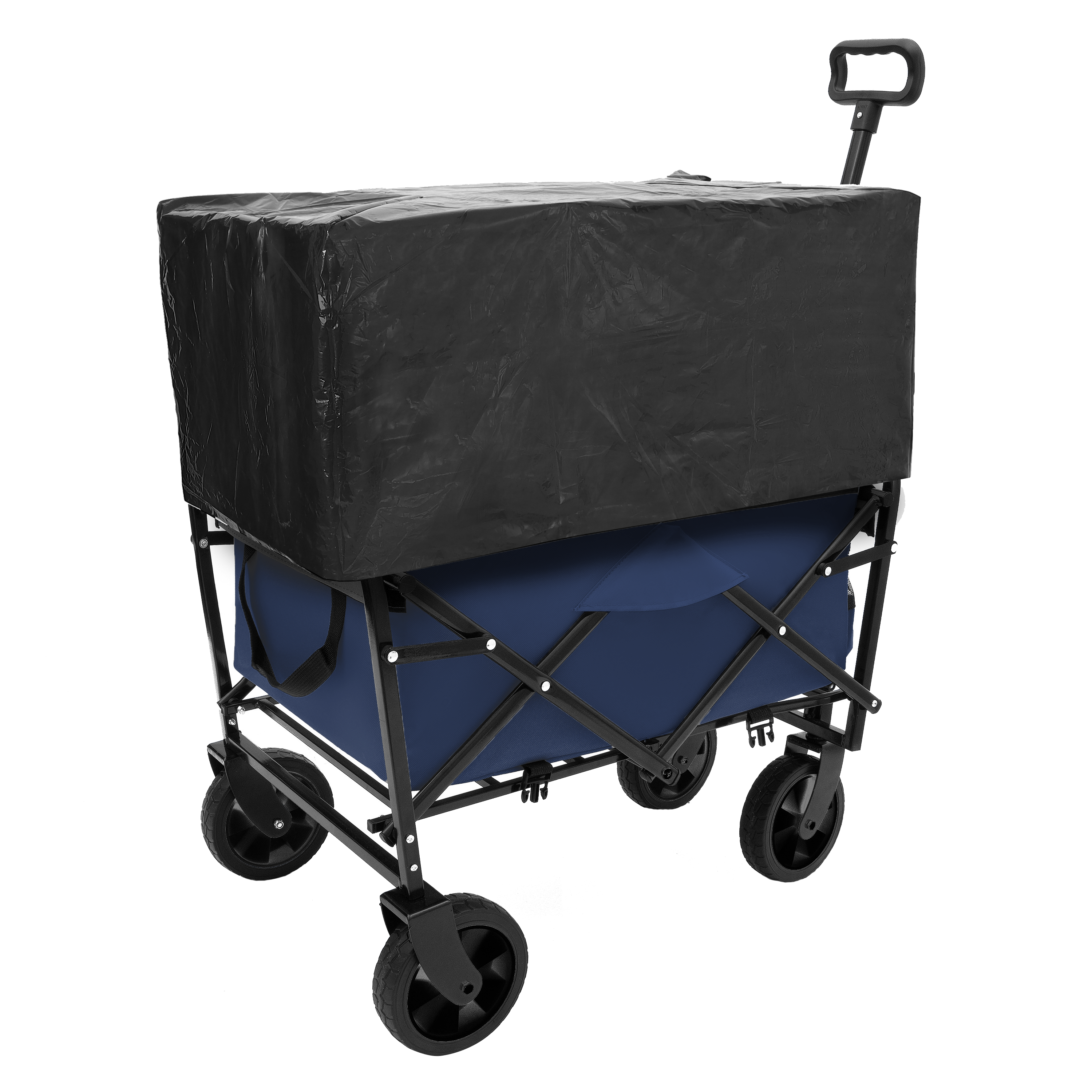 Furnibear Heavy-Duty Folding Wagon Cart with All-Terrain Wheels Includes 3 Liner Bags for Camping, Beach, Grocery,Bronze