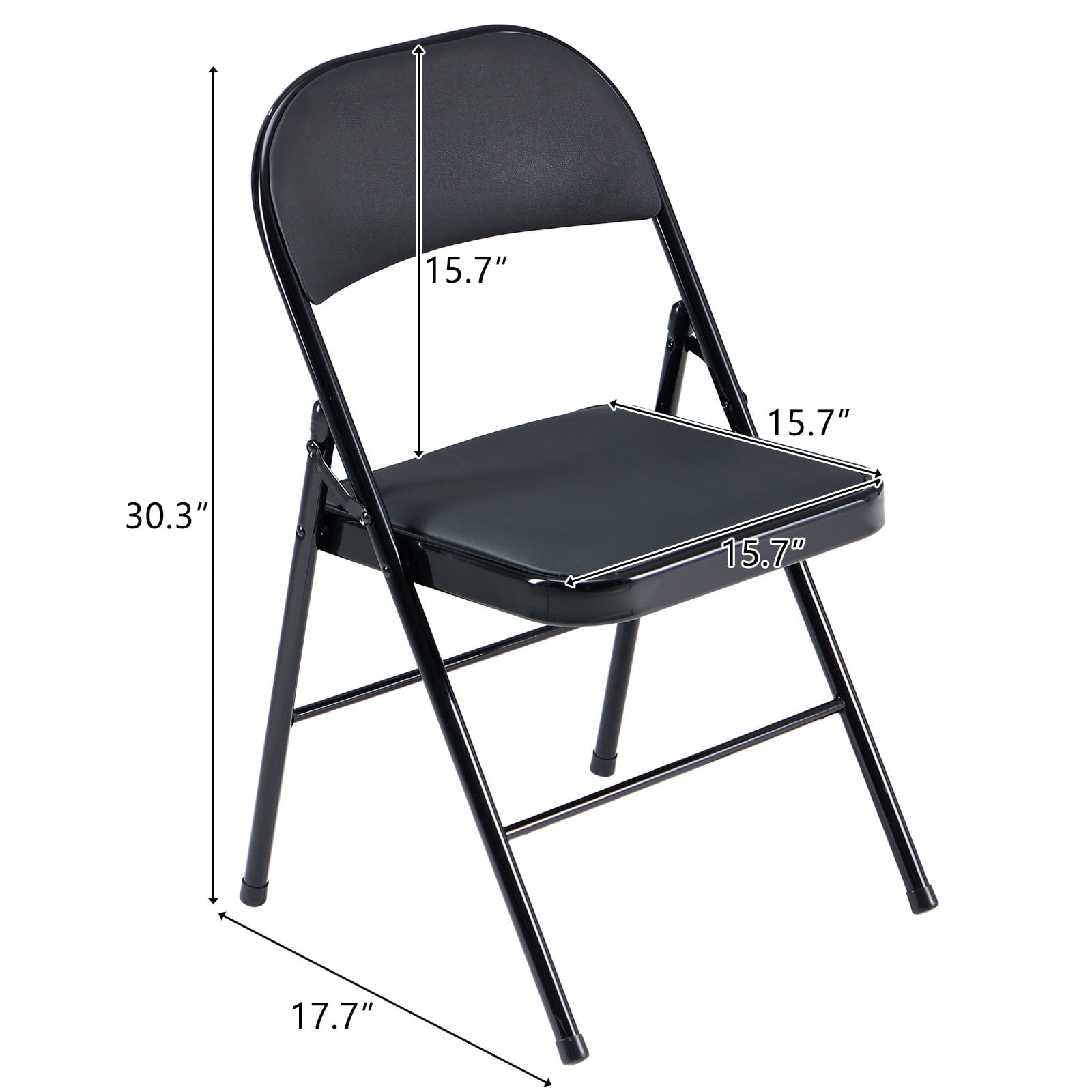 Furnibear 6 Pack Folding Chairs, Leather Padded Cushion Chairs with Comfortable Cushion and Stainless Steel Frame for Home and Office, for Indoor and Outdoor Events