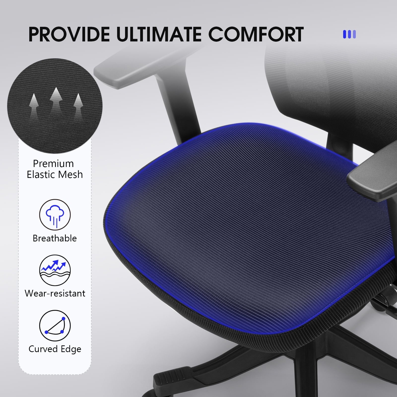 Furnibear Mesh Office Chair with 3D Armrests and Lumbar Support, High Back Desk Chair for Home Office, Adjustable Swivel Task Chair with Easy Assembly