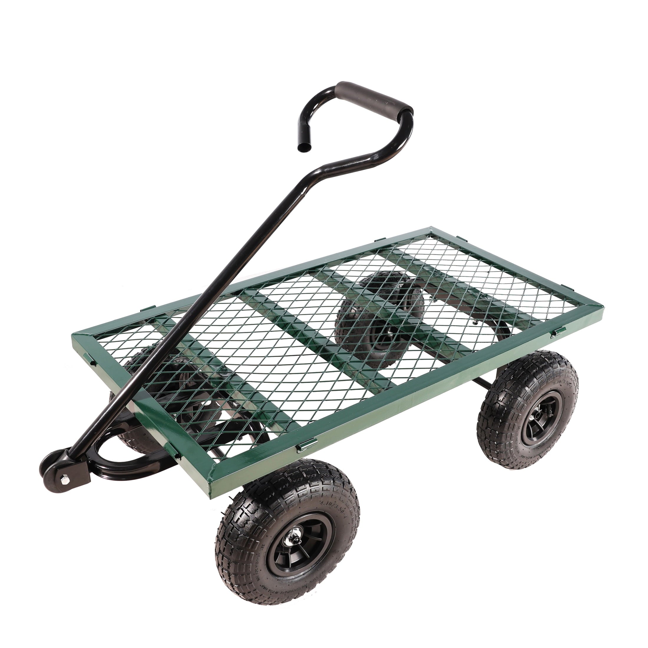 Furnibear Mesh Steel Garden cart, Heavy Duty Wagon Cart trucks With 180¡ã Swivel Handle, 10 Cu.ft Capacity, 1200 lbs