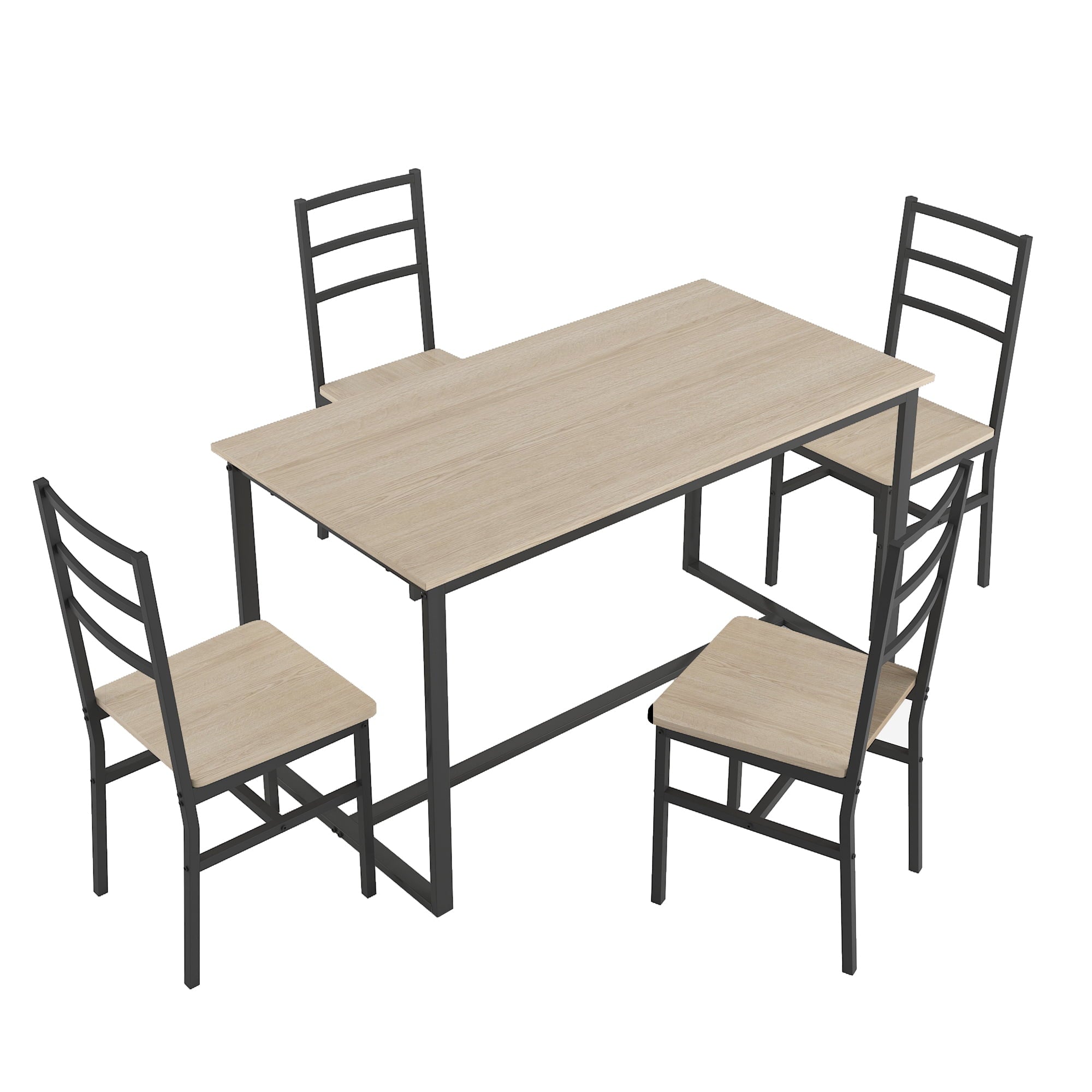 Furnibear Dining Table Set for 4, Wood Dinning Table Set for Kitchen and Dining Room, Compact Dining Set for Small Spaces