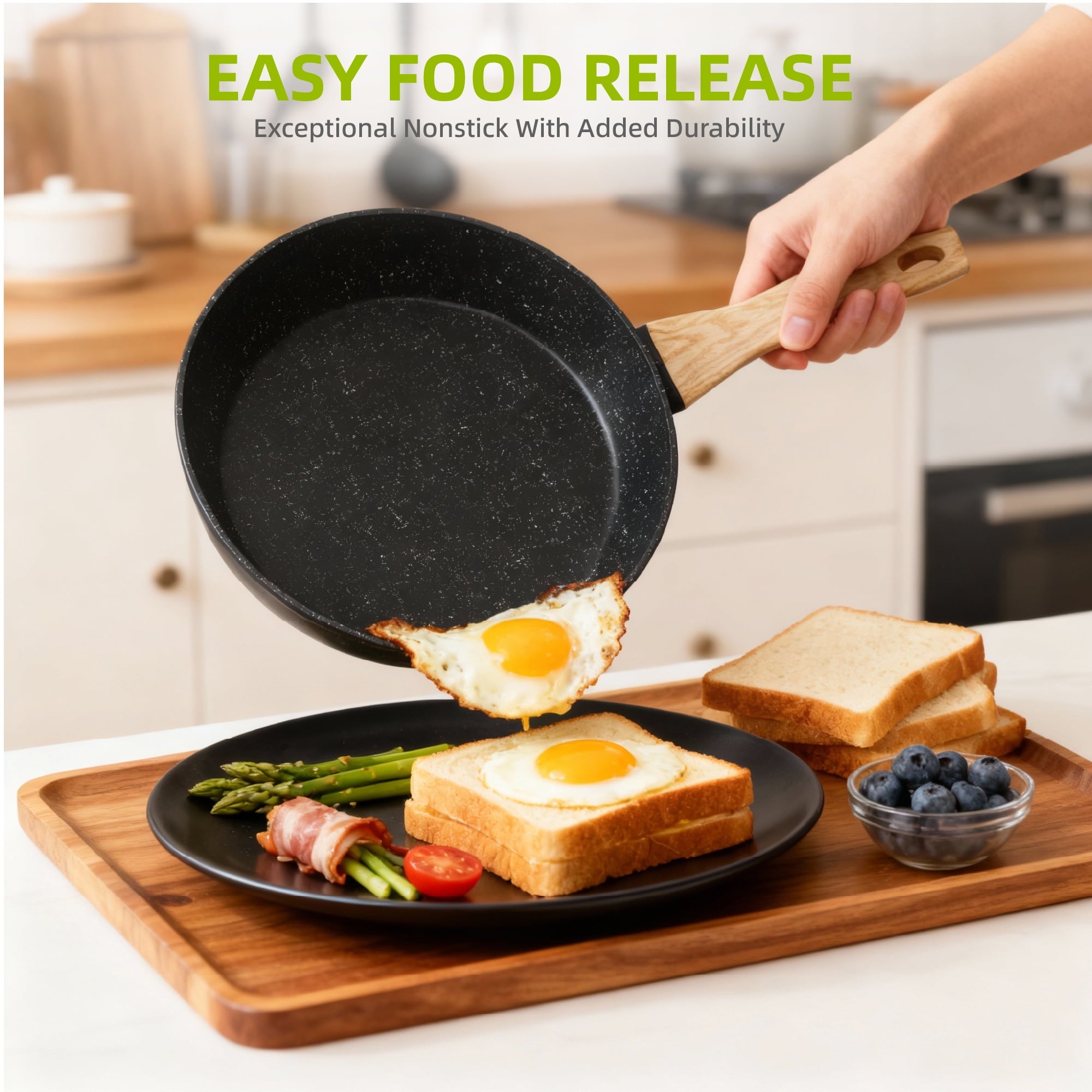 Furnibear 16pcs Nonstick Pots and Pans Set, Ceramic Cookware Set with Pots Protectors and Cooking Utensils, for RV and Camping Balck