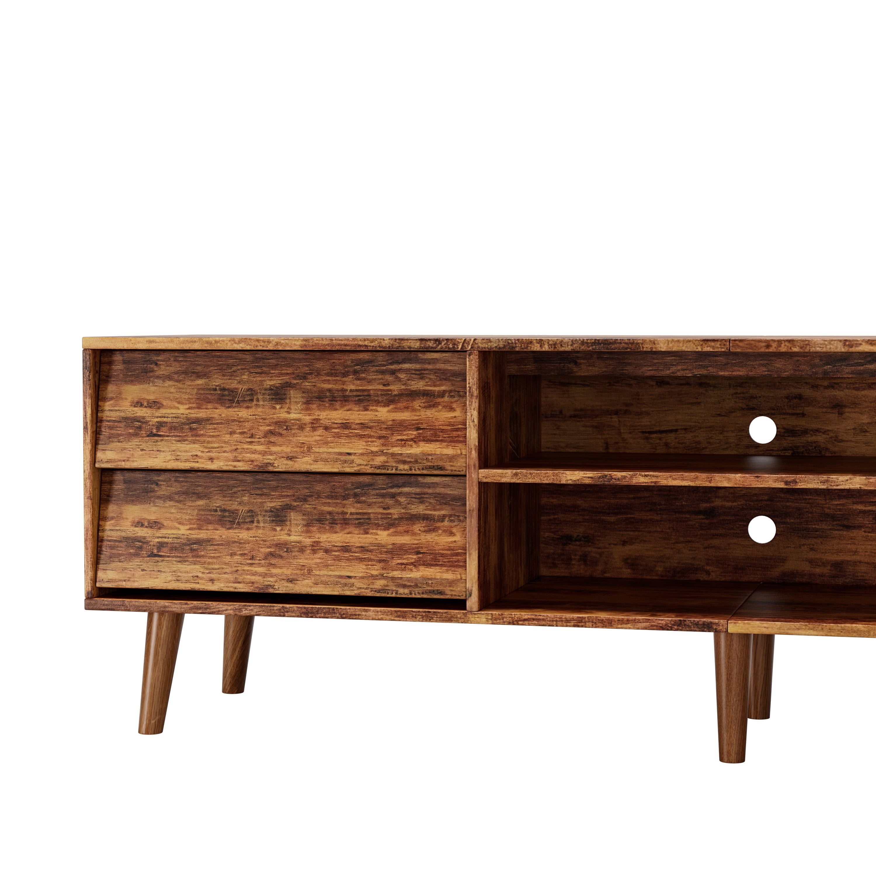 Furnibear 63in Wood TV Stand with Drawers, Entertainment Center for Living Room Bedroom