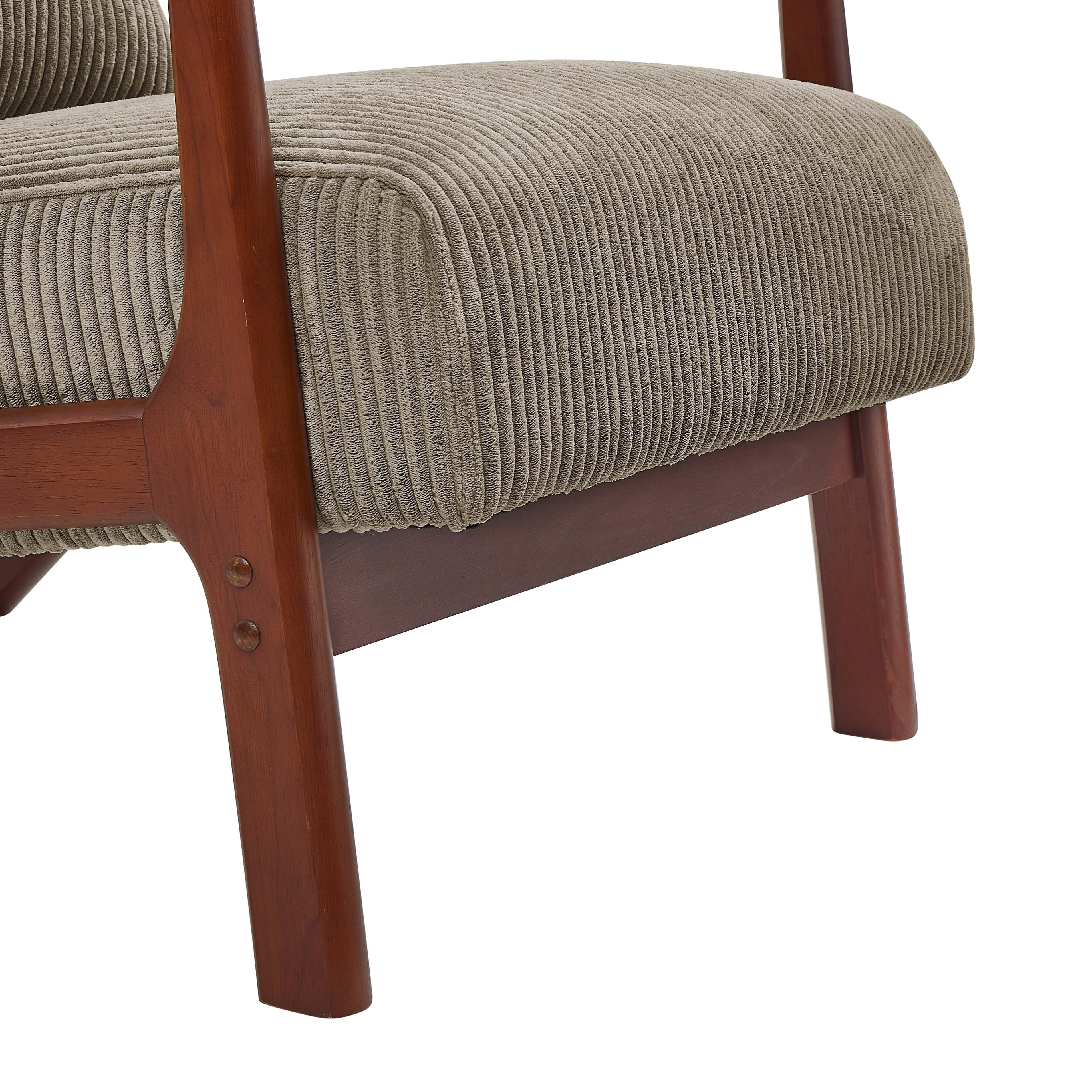 Furnibear Accent Chair, Thick Padded Corduroy Armchair with Solid Wood Frame - Easy Assembly,Camel£¨Brown£©