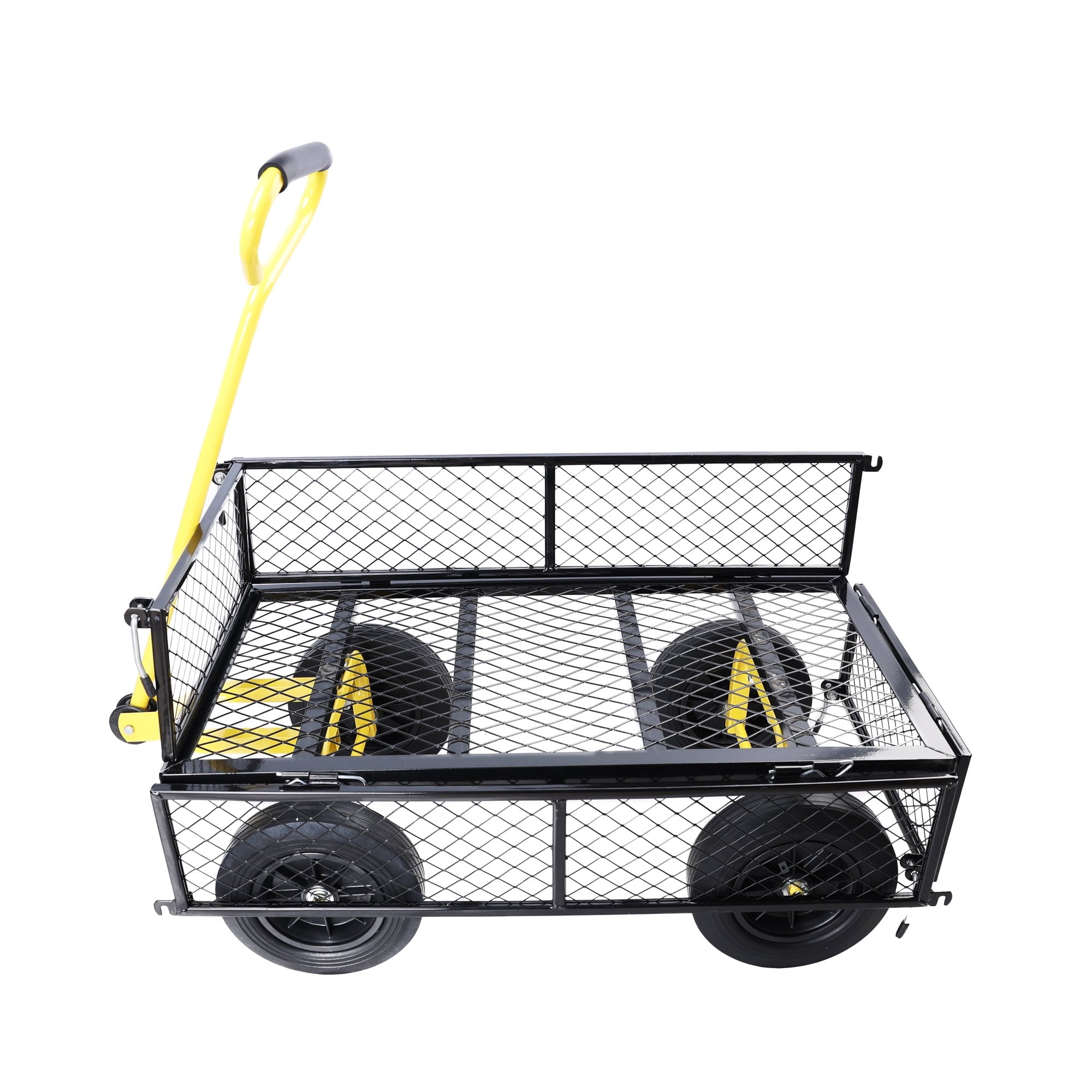 Furnibear Garden cart, Heavy Duty Steel Wagon Cart trucks With 180¡ã Swivel Handle, 6 Cu.ft Capacity, 700 lbs