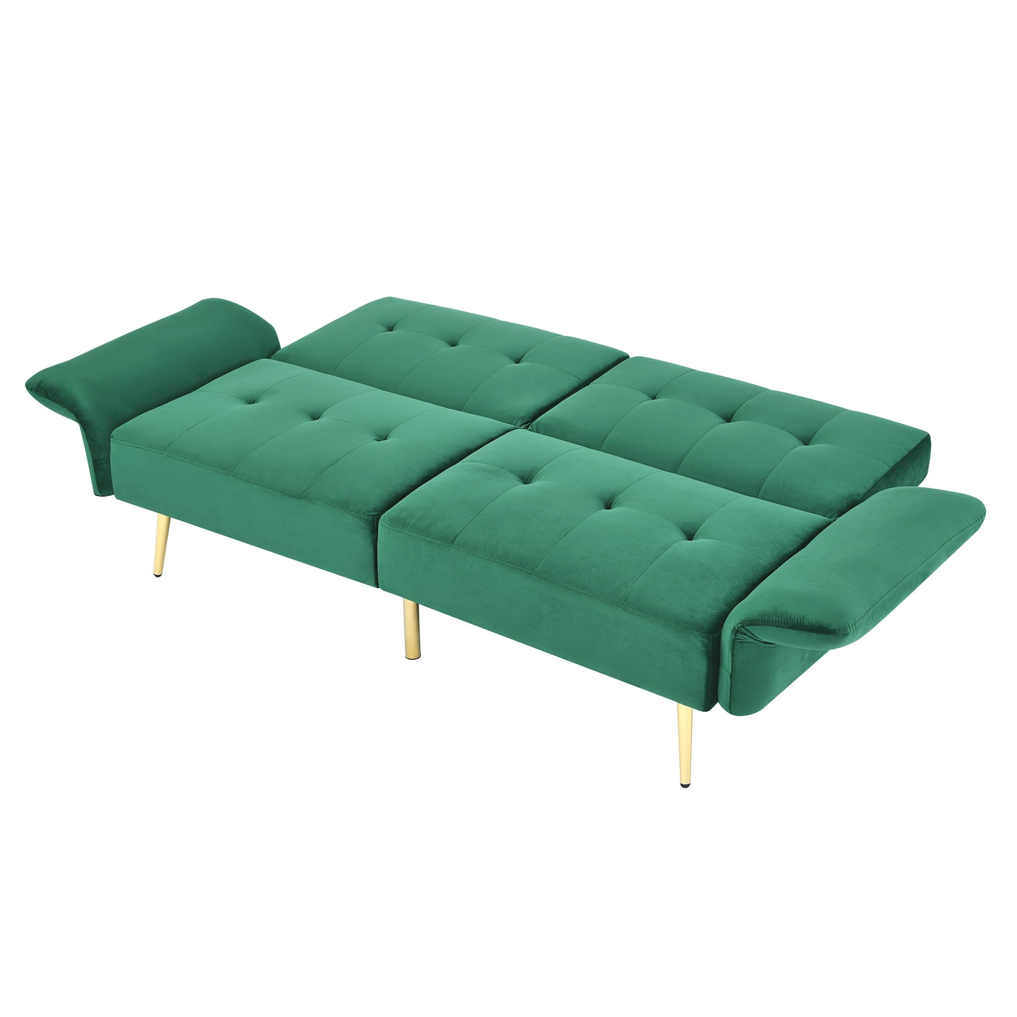 Furnibear 78in Futon Sofa Bed, Velvet Fabric Comfy Futon Couch Bed, Convertible Sleeper Sofa with Adjustable Backrestand Armrests, Modern Loveseat Sleeper for Living Room, Bedroom