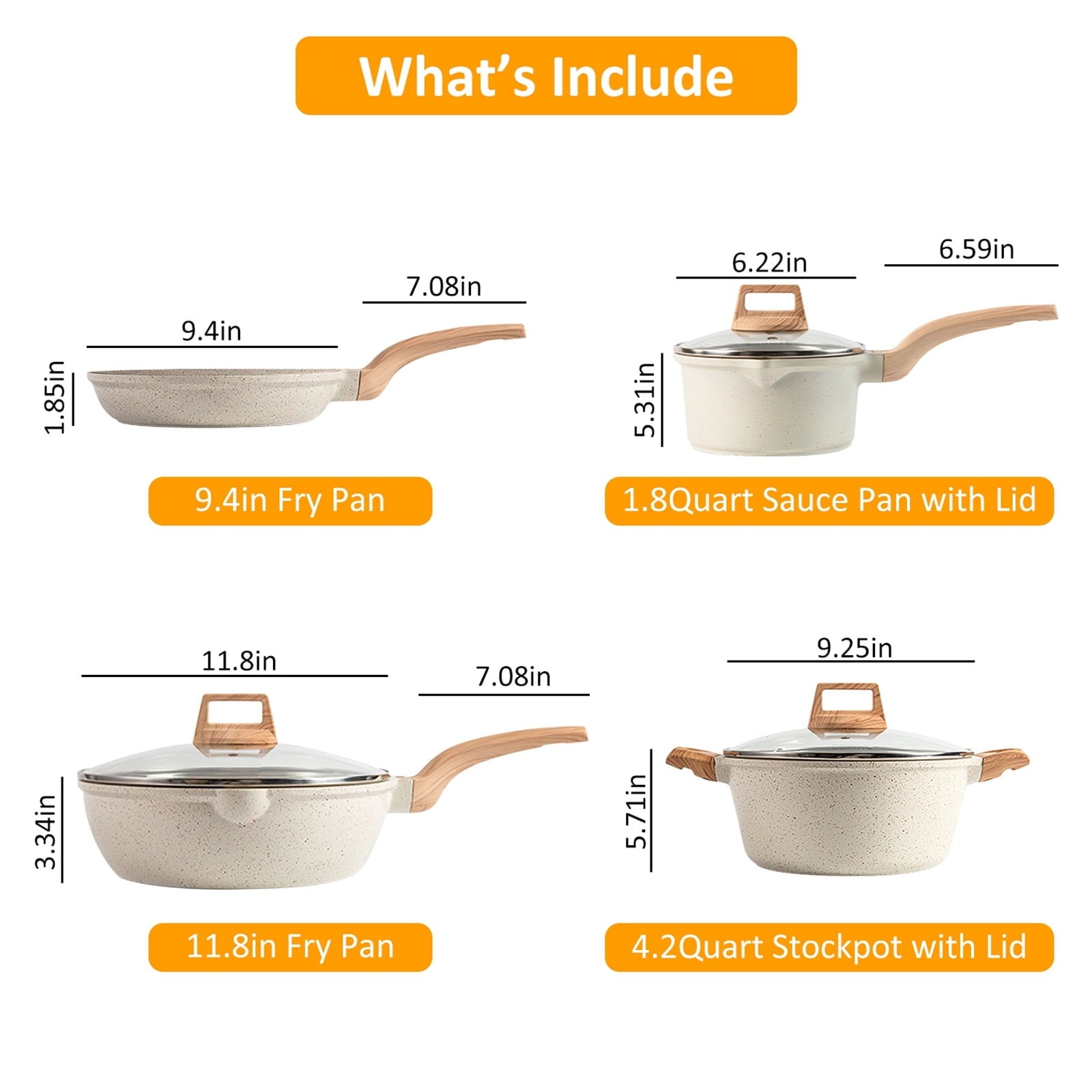Furnibear 16-Piece Nonstick Cookware Set, Pots and Pans Set with Silicone Shovel, Spoon? and Tongs, Black