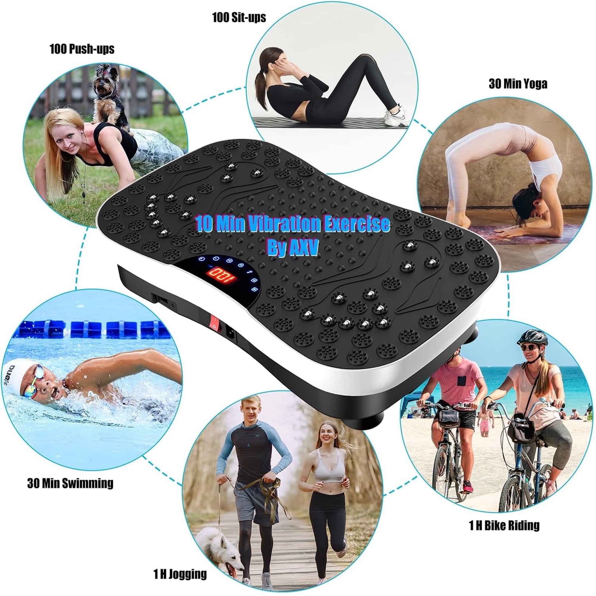 Furnibear Vibration Plate Exercise Machine Whole Body Workout Machine for Weight Loss Shaping Toning Wellness Home Gyms Workout for Women Men