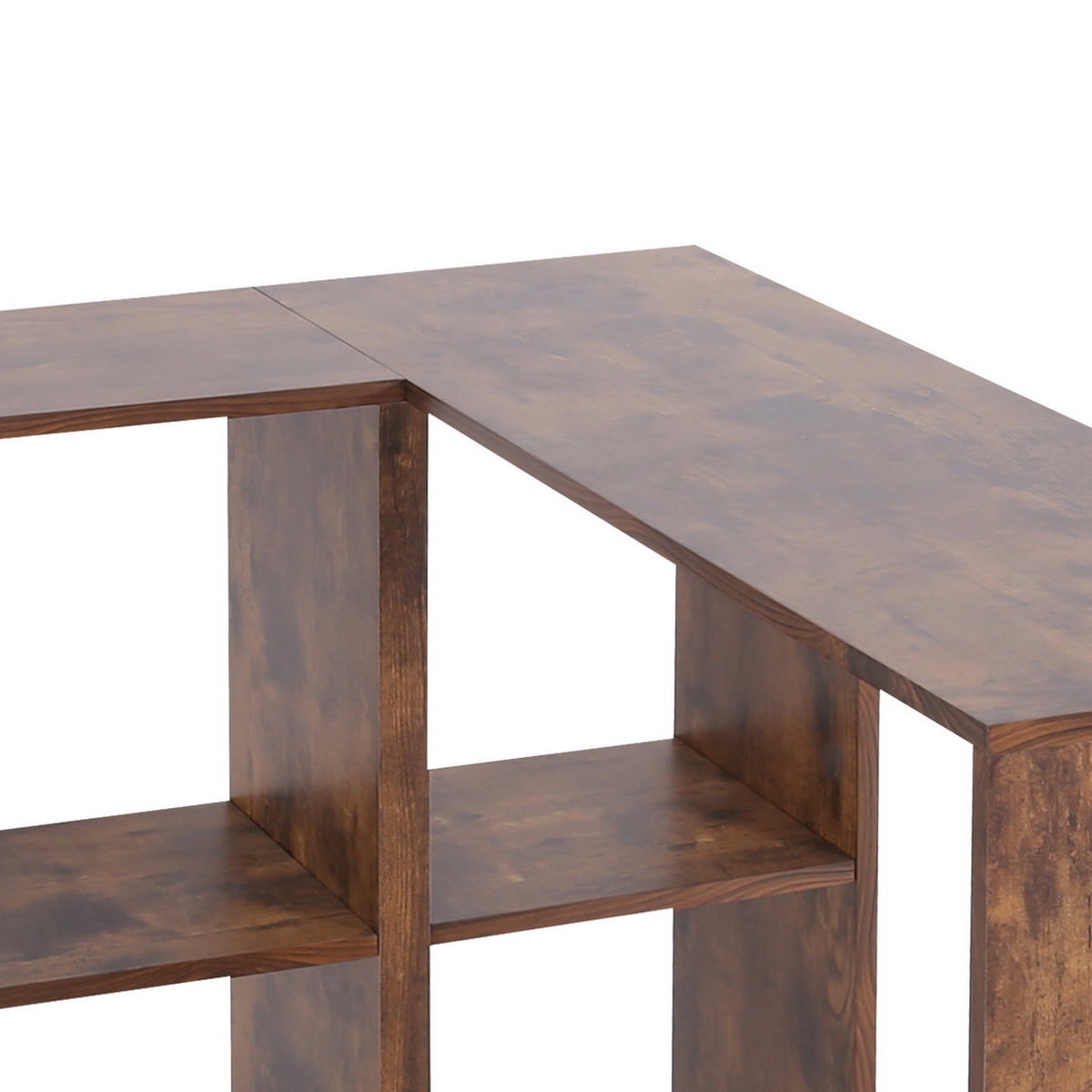 Furnibear L-Shaped Corner Desk Computer Desk Study Writing Desk with Shelf Reversible Laptop Notebook Table