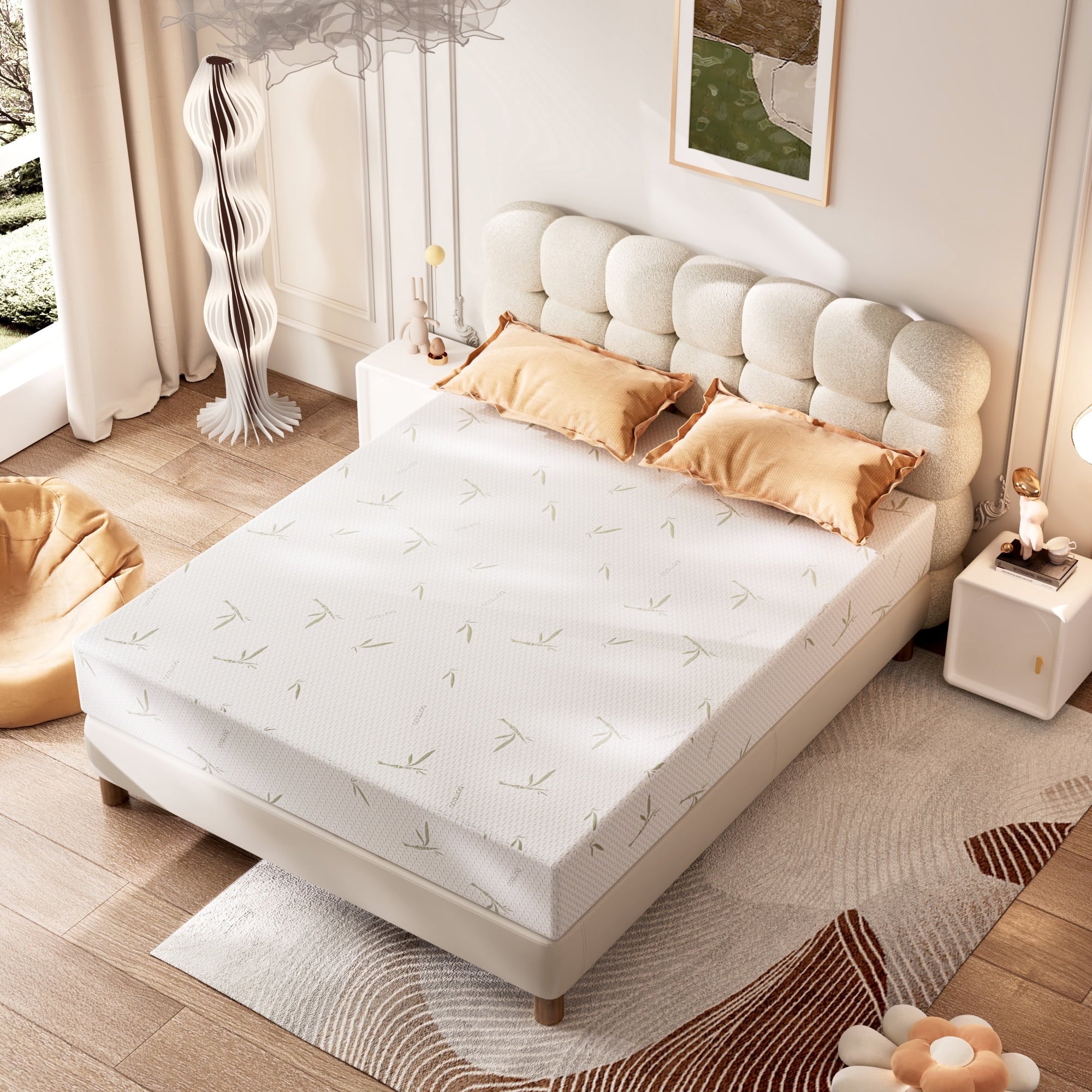 Furnibear 8 inch Twin Mattress, Gel Green Tea Infused Memory Foam Mattress,Adult