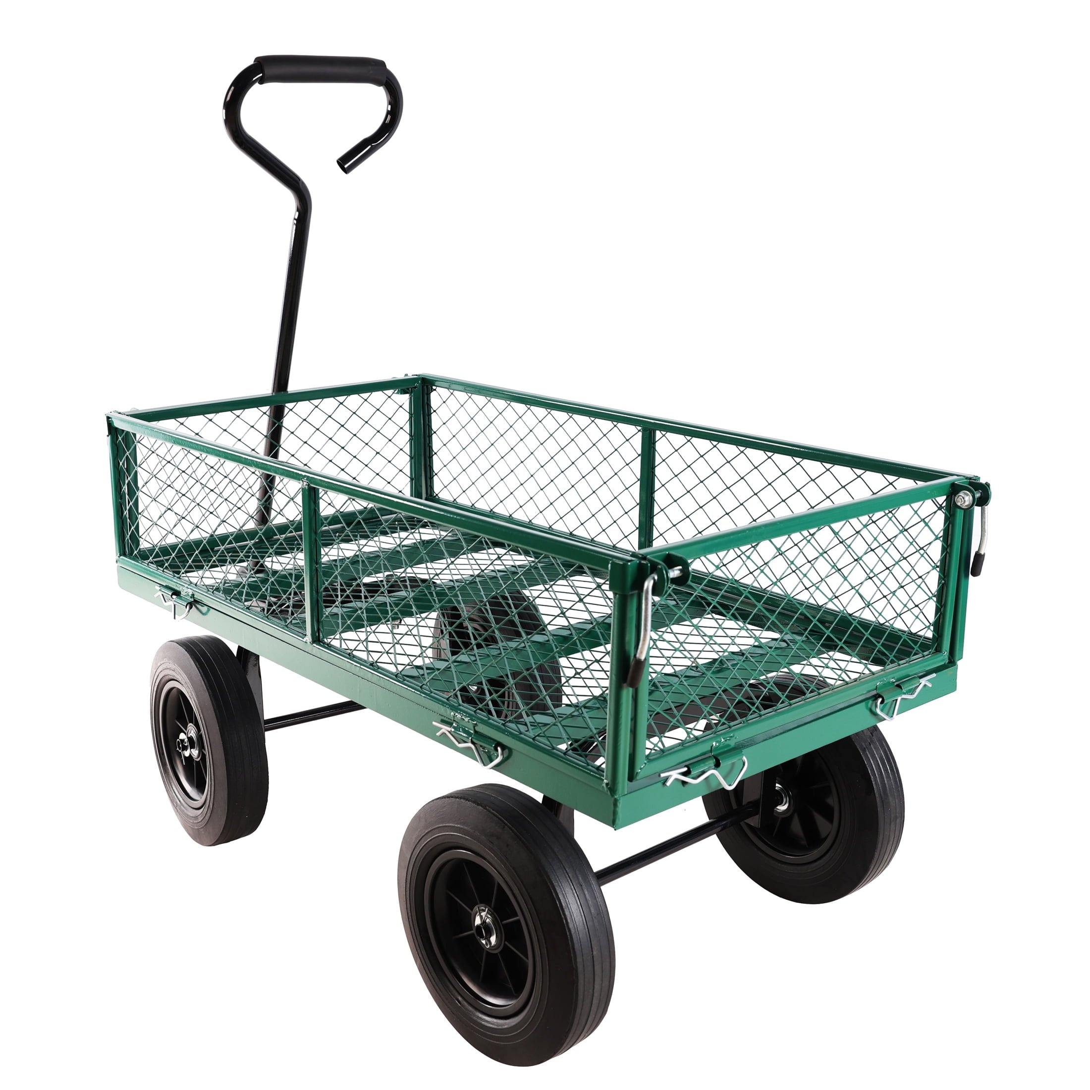 Furnibear Garden cart, Heavy Duty Steel Wagon Cart trucks With 180¡ã Swivel Handle, 6 Cu.ft Capacity, 700 lbs